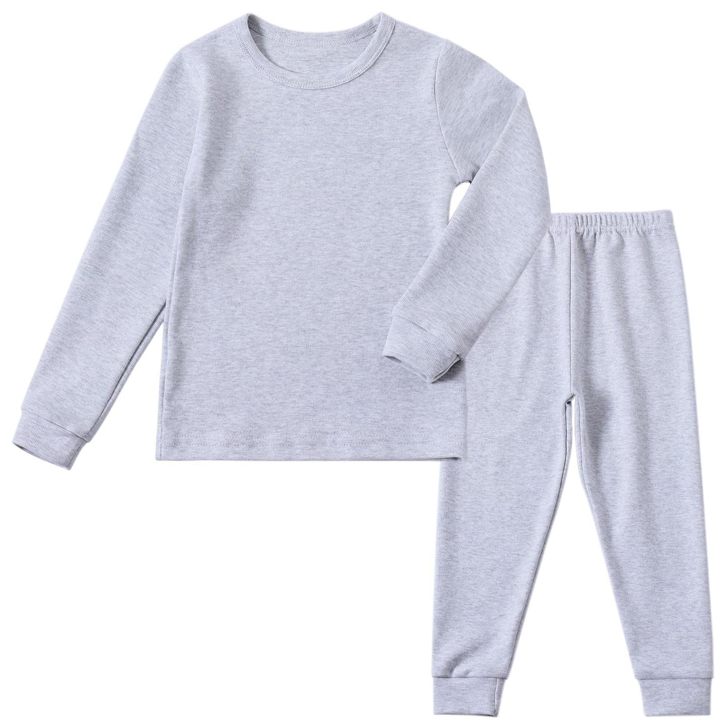 Kids Winter Thermal Underwear Long Johns Set Little Boys Girls Pajamas Warm Base Layer Set (Gray,6T)