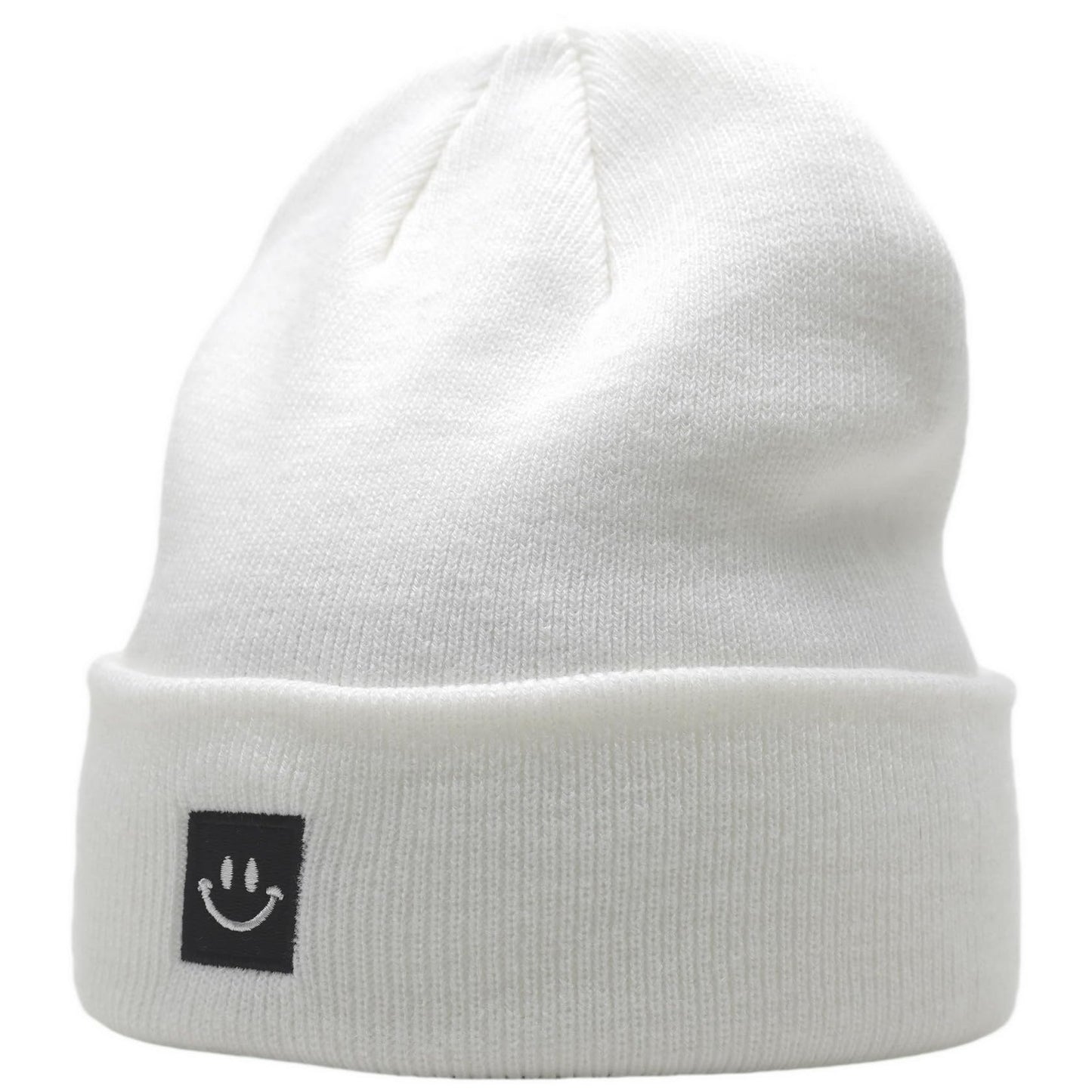 55cube Beanie Hats for Men Women White