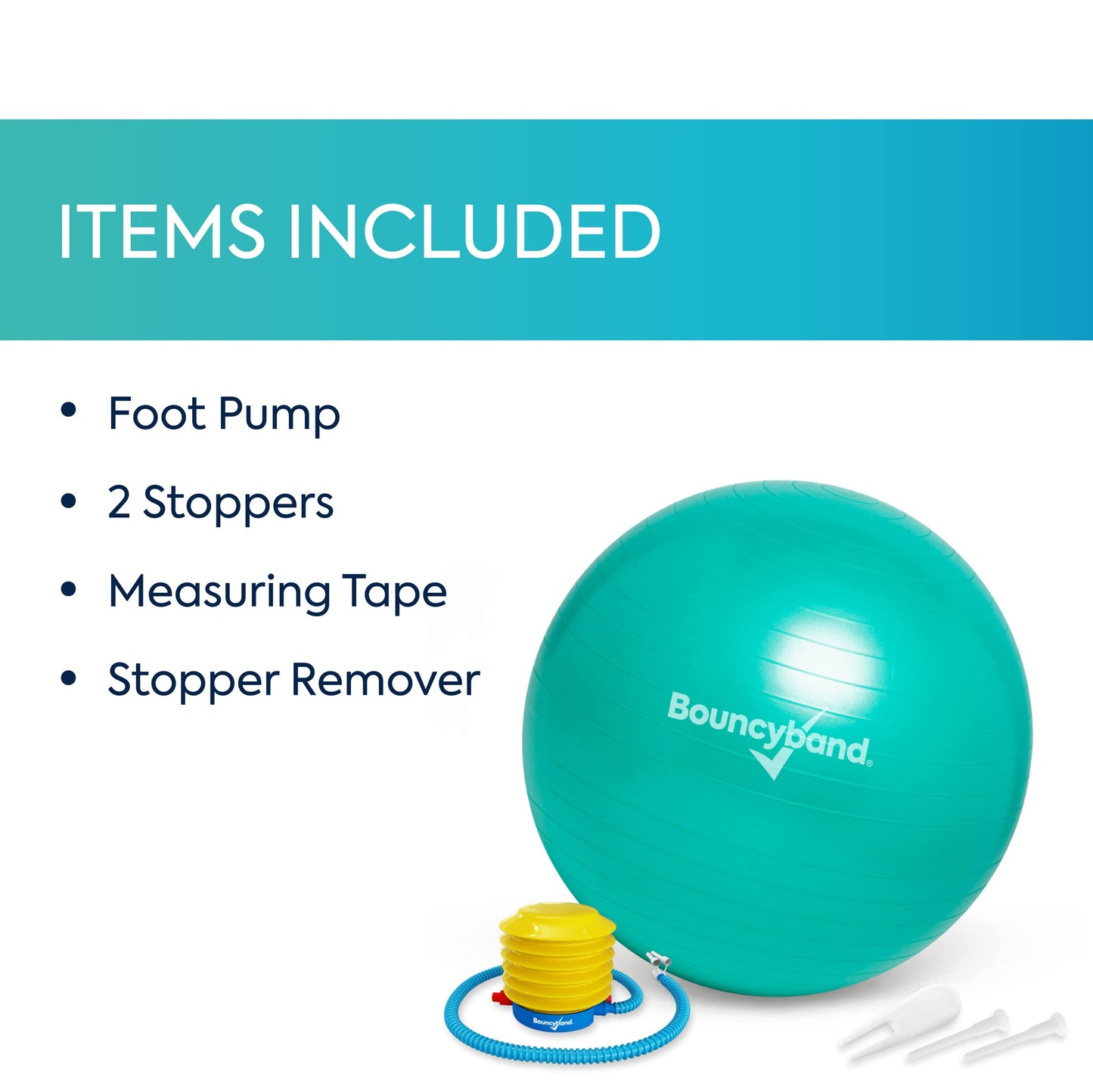 Bouncyband Medium Balance Ball, Green – Create Flexible Seating to Improve Focus in The School, Office, or Home with This No-Roll Weighted Ball – 21.6” (55cm) Ball for People Between 5’-5’6 Tall