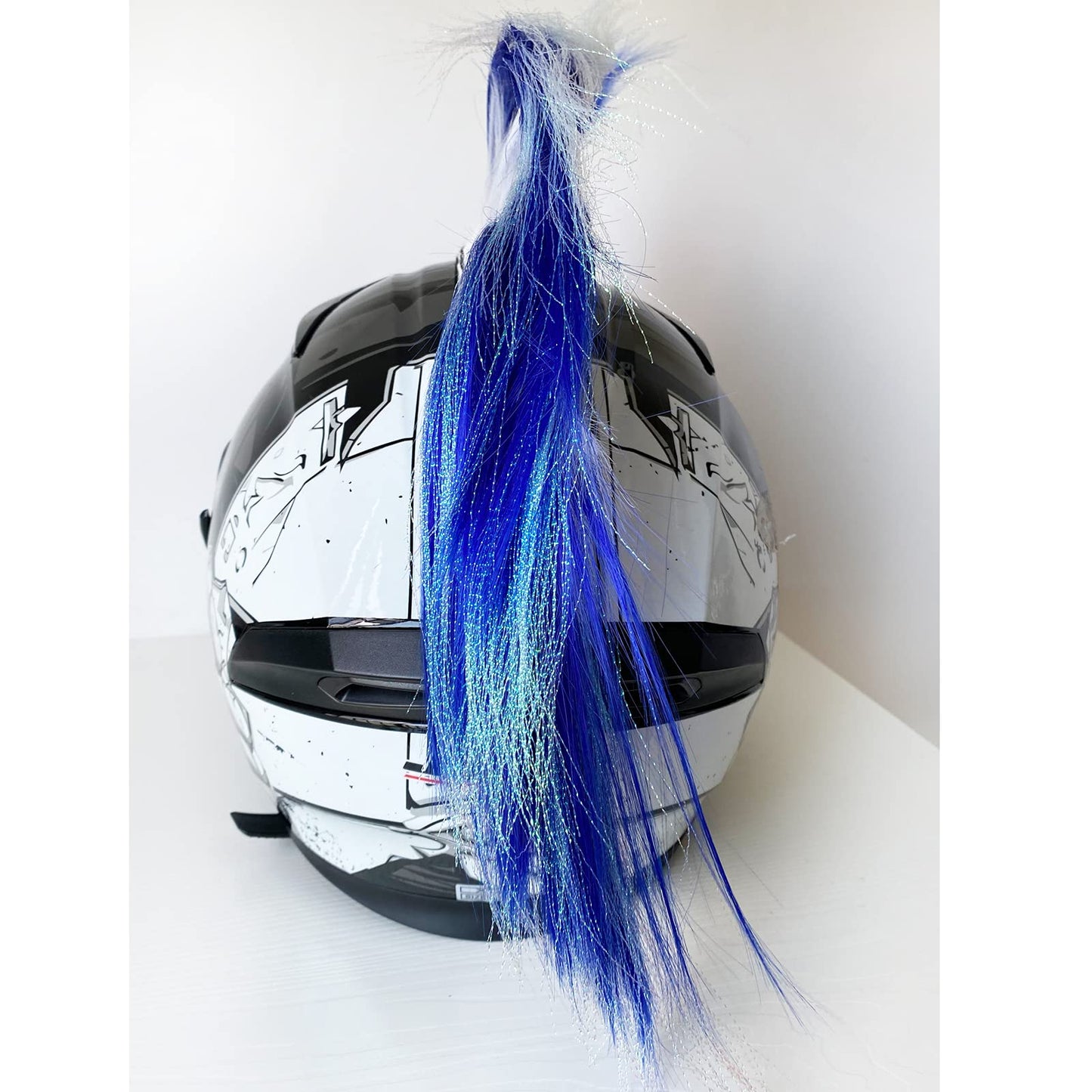 HHongJM Cute Mohawk for Helmet Synthetic Wigs Hair Helmet Mohawk Helmet Decoration Hawk for Motorcycle Bicycle Snowboarding Skiing Biking Cycling Helmets Reusable Hawk Blue (Helmet Not Included)