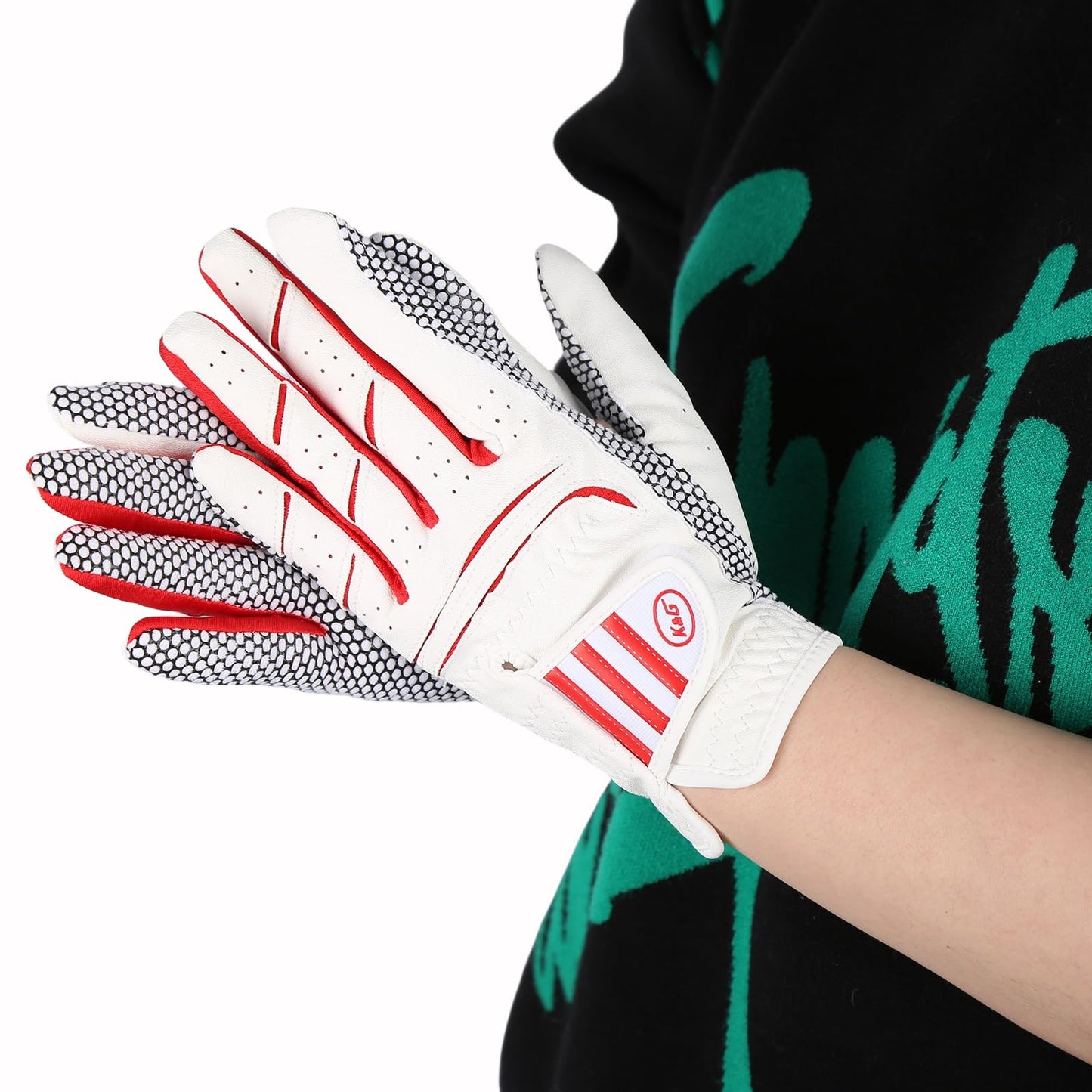 yesntmomo Ladies Women's Golf Gloves Both Hands,Winter Non-Slip Golf Gloves Elastic Fabric Breathable,Left Right Handed Pink Cool rain hot Golf Accessories- A Pair