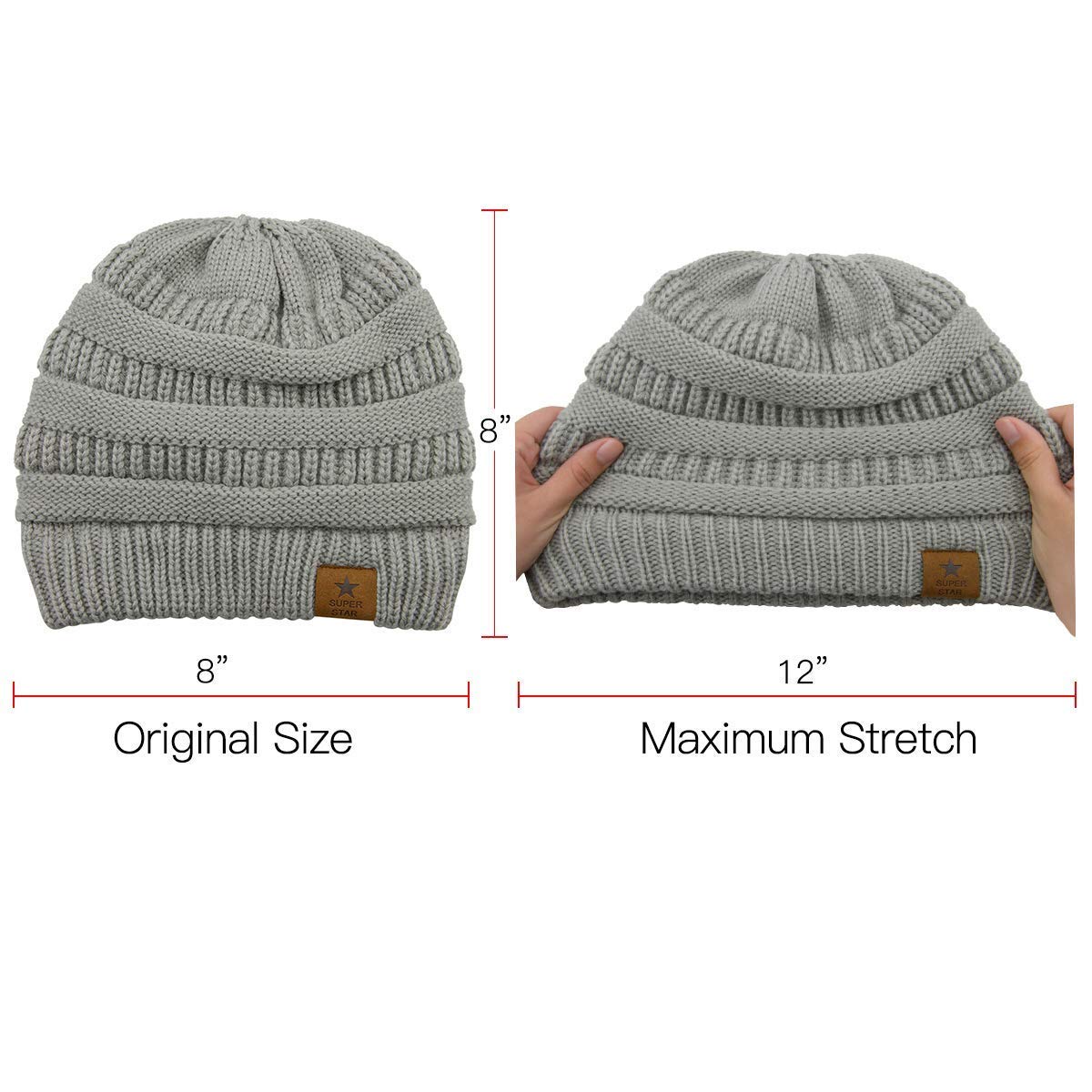 American Trends Beanies Women 4 Pack Knit Warm Thick Slouchy Beanies Hat Winter Snow Hats Caps Black Skull Hats Caps for Women 4Pack 5 One Size