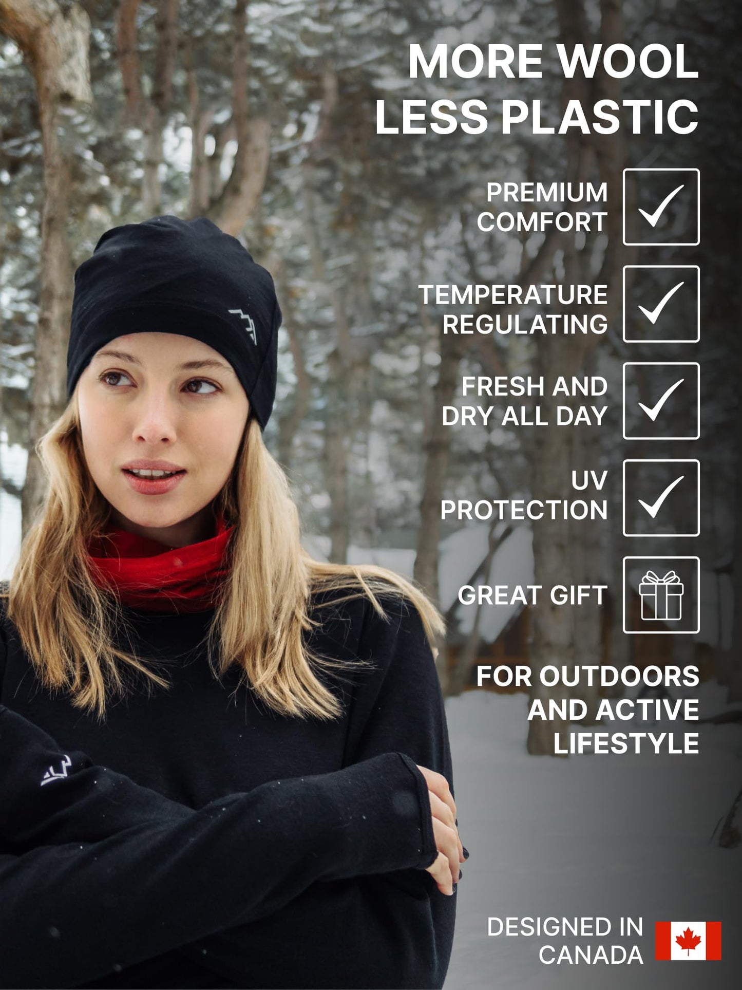 Merino Wool Beanie Hats for Men and Women – Cuff Wool Beanie Cap – Winter Hats for Men and Women Winter Essential (Grey Melange, Large-XLarge)
