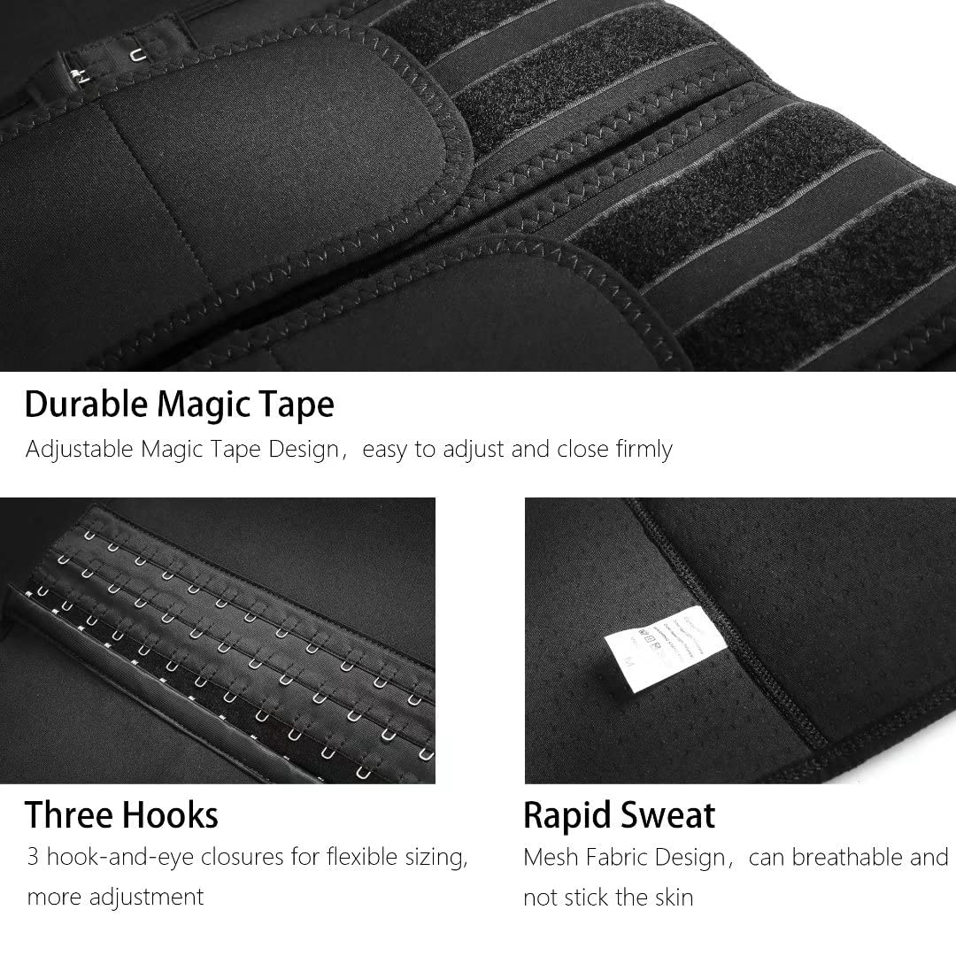 HOPLYNN Neoprene Sauna Sweat Waist Trainer Corset Trimmer Vest for Women, Waist Cincher Body Shaper Black Small 02