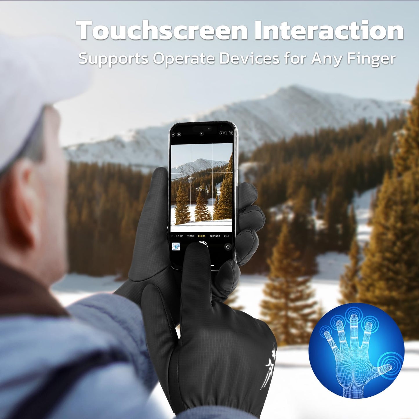 HOZMOZ Winter Gloves for Men Women Cold Weather, Full Touchscreen Gloves with Warm Plush Lining Cycling Driving Gloves