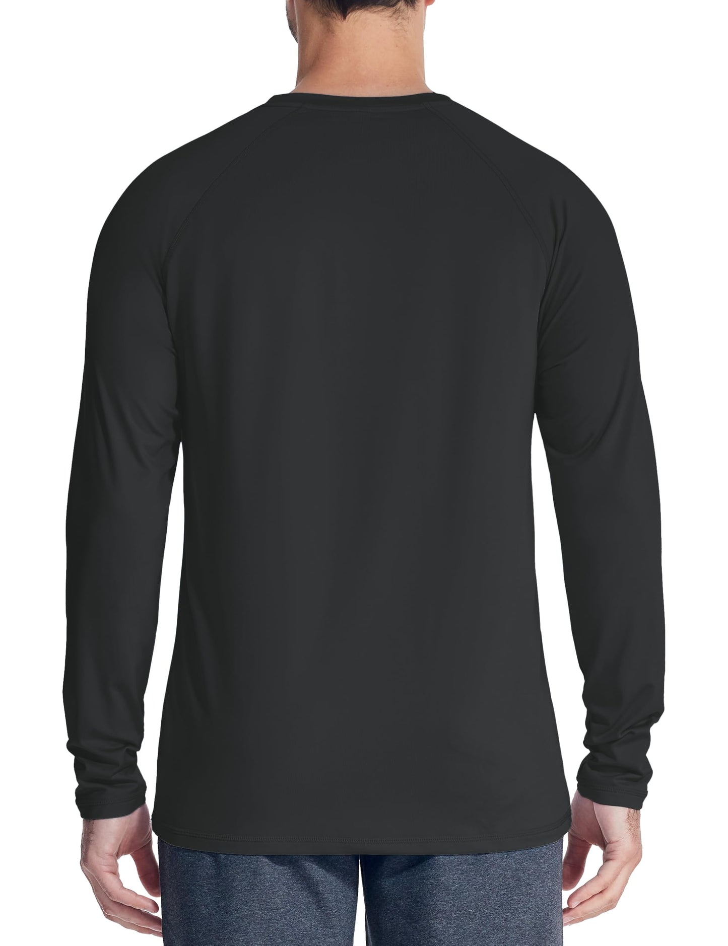 MAGCOMSEN Black Thermal Long Sleeve Men Fleece Winter Base Layer Undershirts Dry Fit Gym Shirts Black L