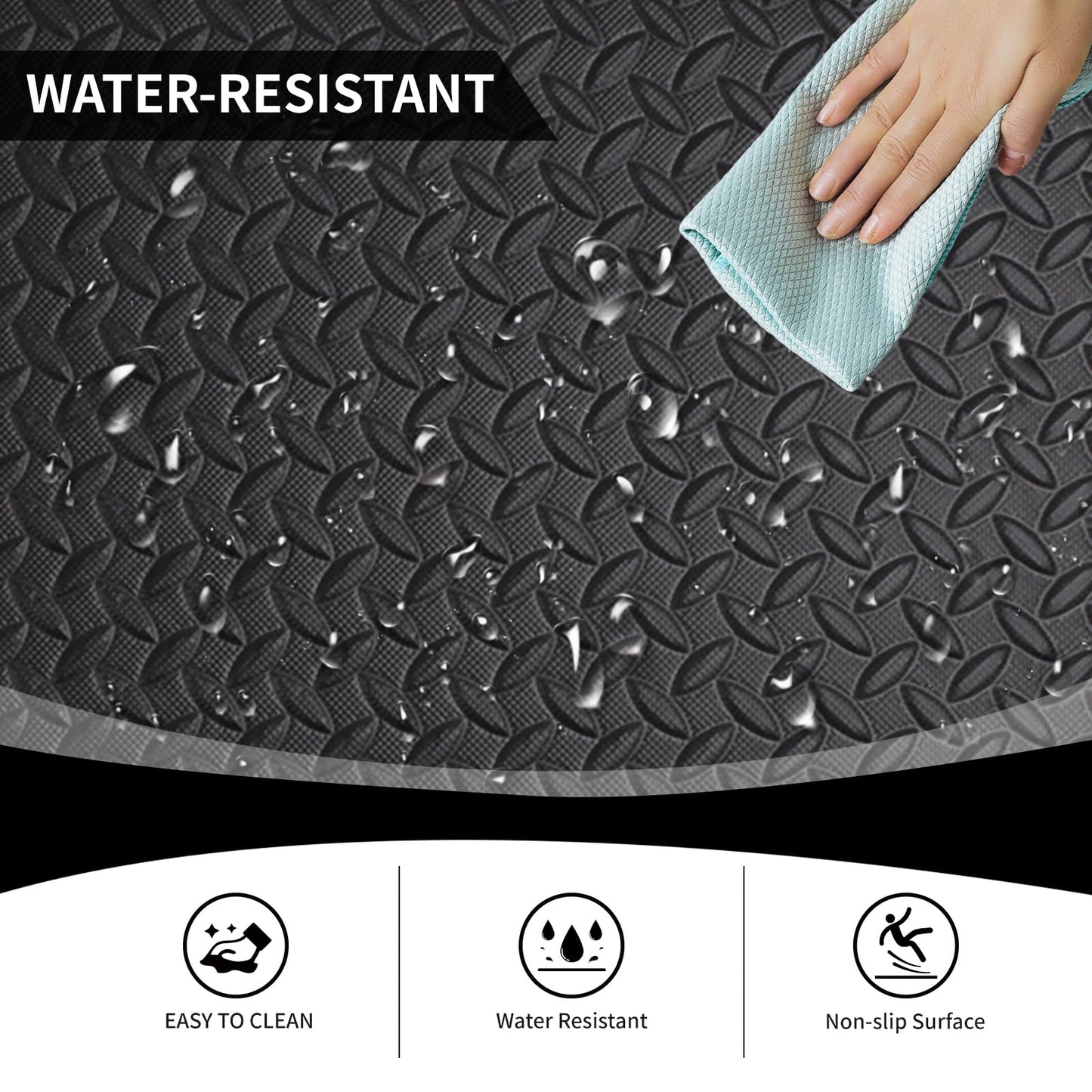 Puzzle Exercise Mat ½ in Thickness, 24 Tiles EVA Interlocking Foam Floor Tiles for Home 24'' x 24'' Protective Flooring Mats for Gym Equipment Covers 96 SQ FT