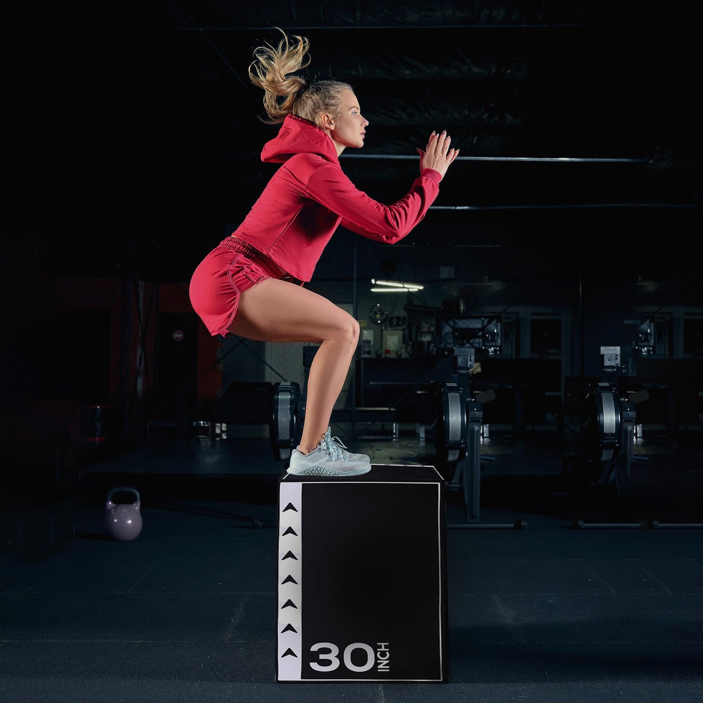 BalanceFrom Jumping Plyo Exercise Box 3 in 1 Home Gym Workout 16 Lb, Black/White