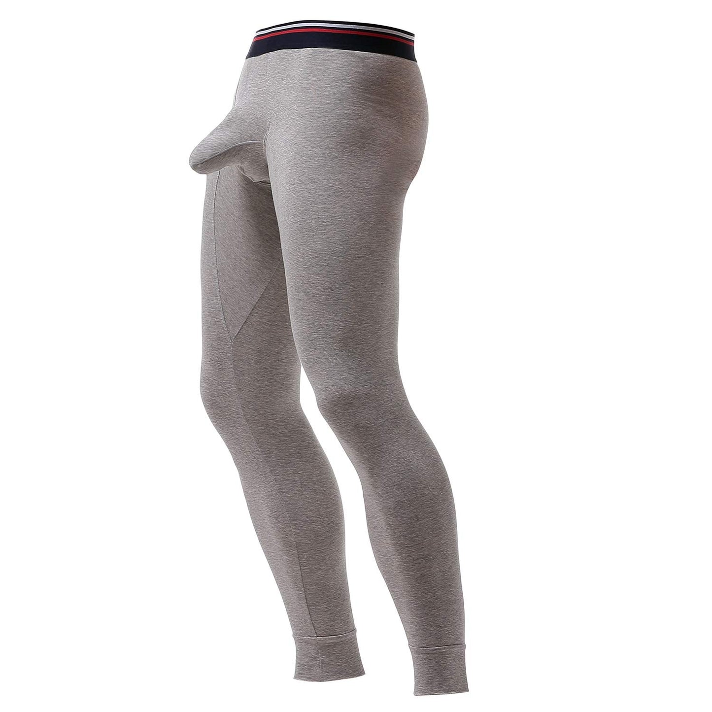 Ouruikia Men's Thermal Underwear Pants Thermal Bottoms Long Johns Bottoms with Separate Pouch(Light Grey,S)