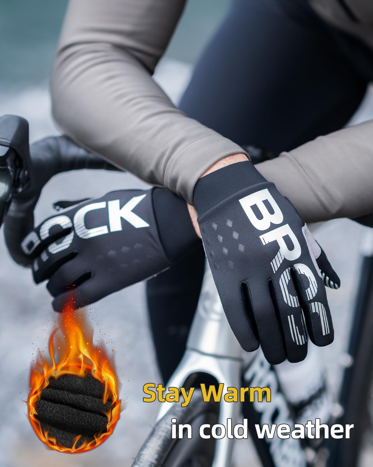 ROCKBROS Cycling Gloves Motocycle Mountain Bike Gloves Full Finger Biking Gloves for Men Bicycle Gloves