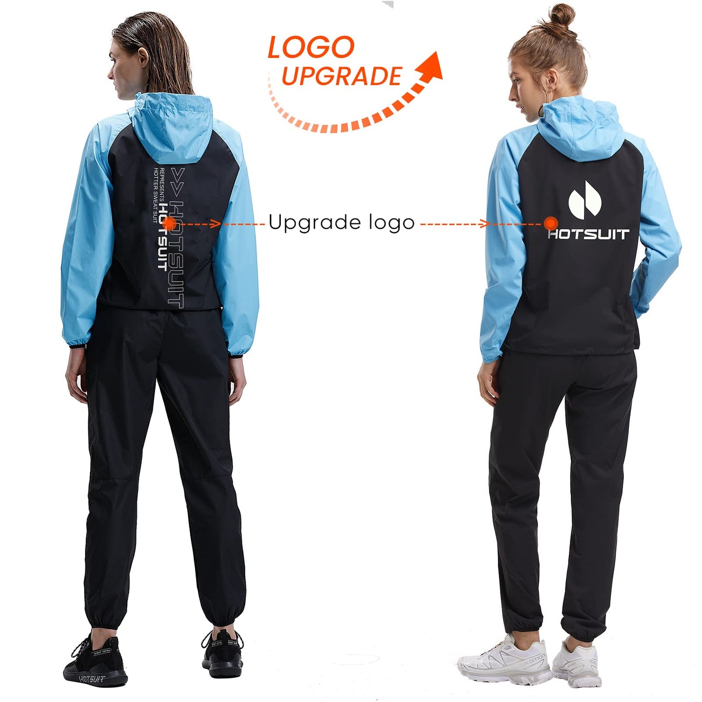 HOTSUIT Sauna Suit Women Weight Loss Gym Exercise Sweat Suits Workout Jacket, Blue, S
