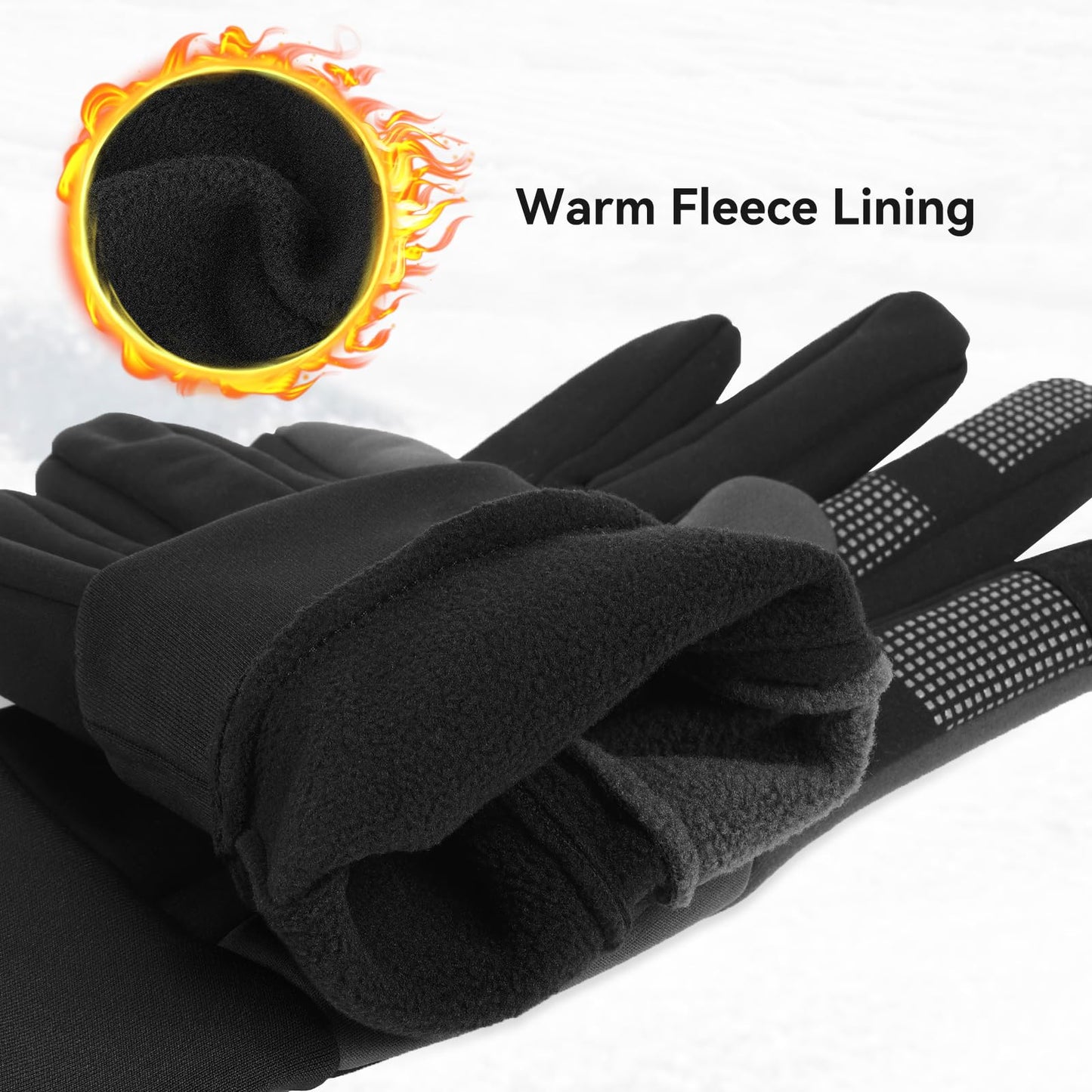 Cierto Winter Gloves for Men & Women | Cold Weather Water Resistant Thermal Full Finger Gloves | Warm Gloves for Running Cycling Motorcycle Bike Riding