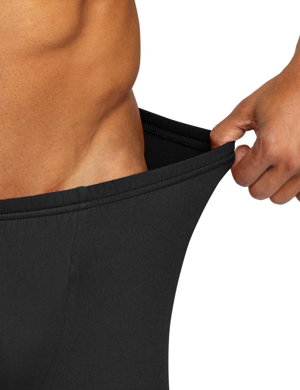 TSLA Men's Thermal Underwear Pants, Heated Warm Fleece Lined Long Johns Leggings, Winter Base Layer Bottoms, Thermal Fly-Front 2pack Black, Small