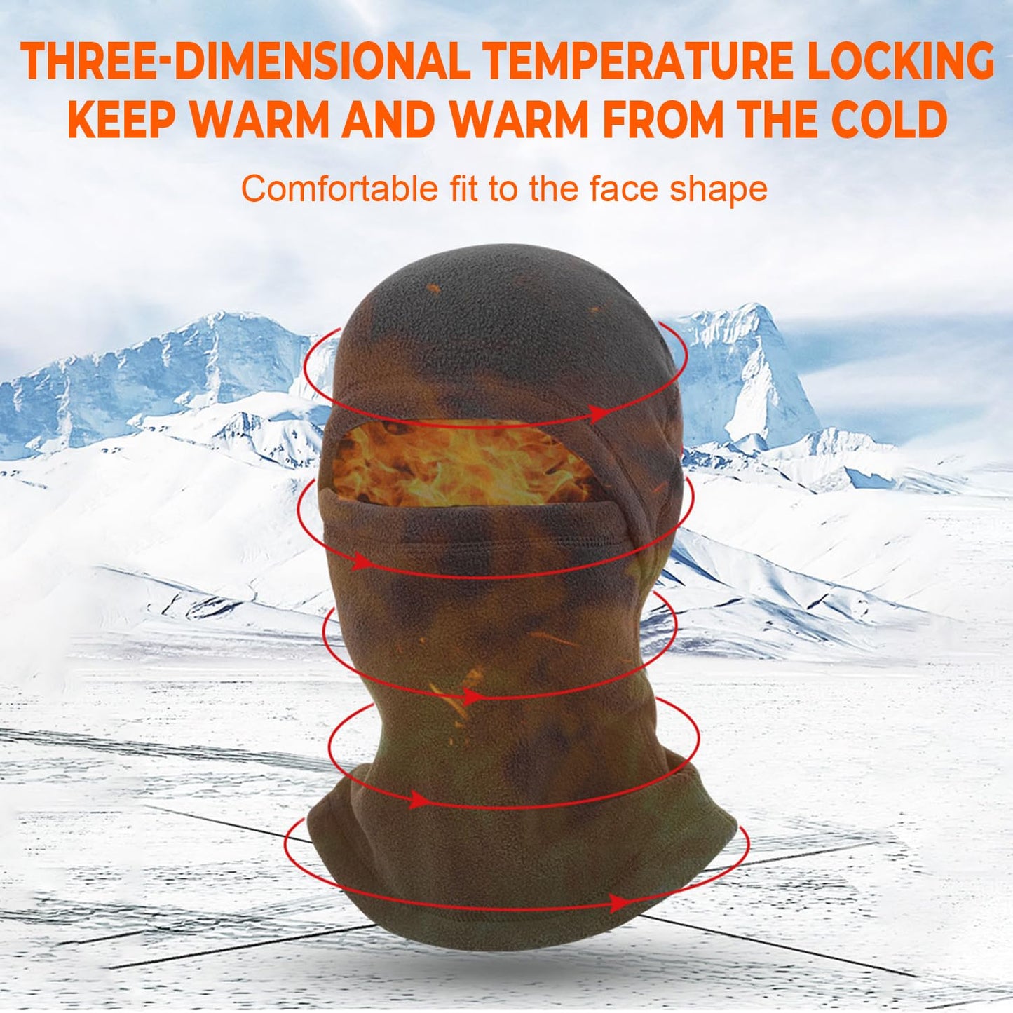 Black Ski Mask for Men Fleece Balaclava Women Winter Thermal Skin-Friendly Soft Face Cover for Outdoor Activities Work