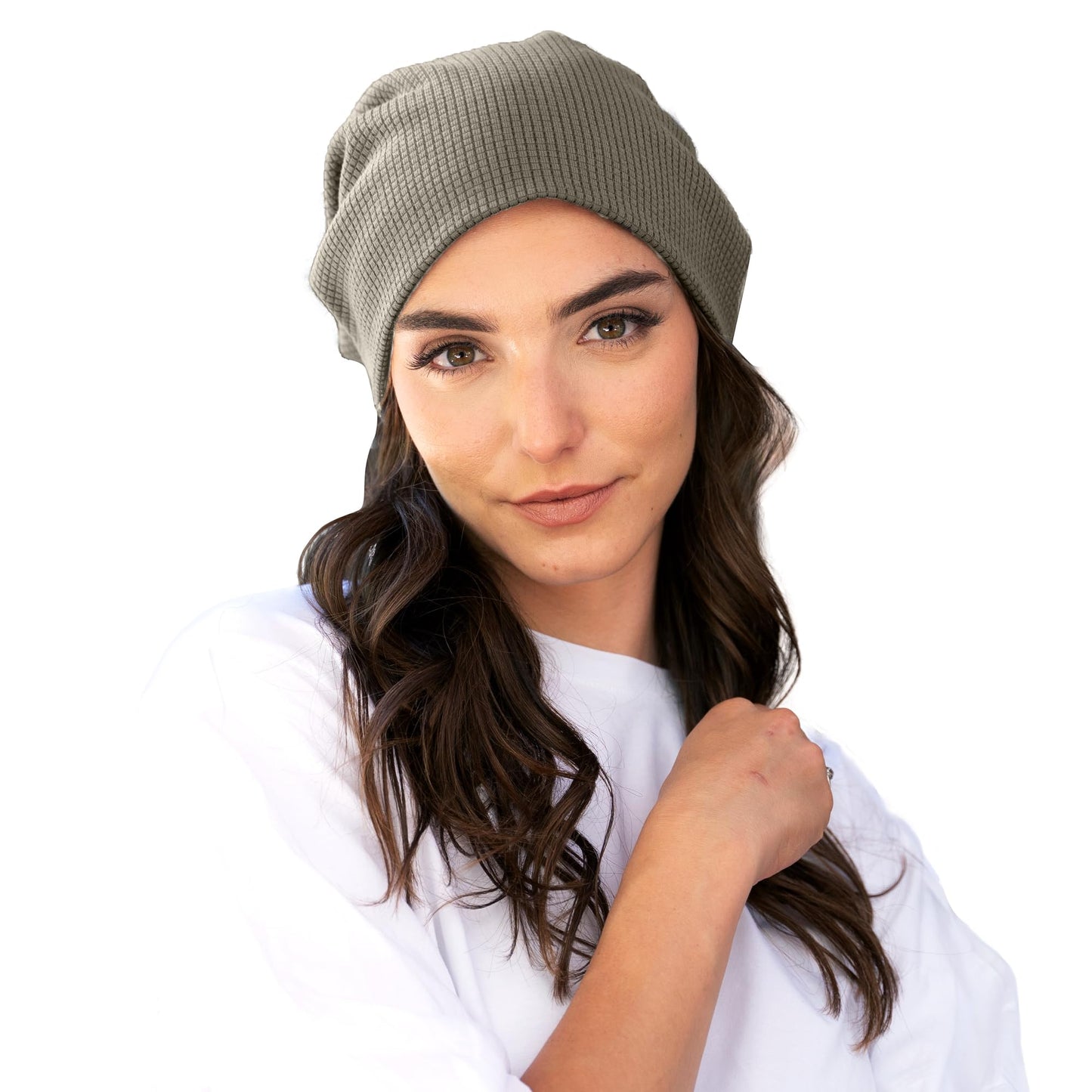 Madison Headwear - Winter Hat Beanie for Women Clothing (Polyester Blend, Olive Waffle)