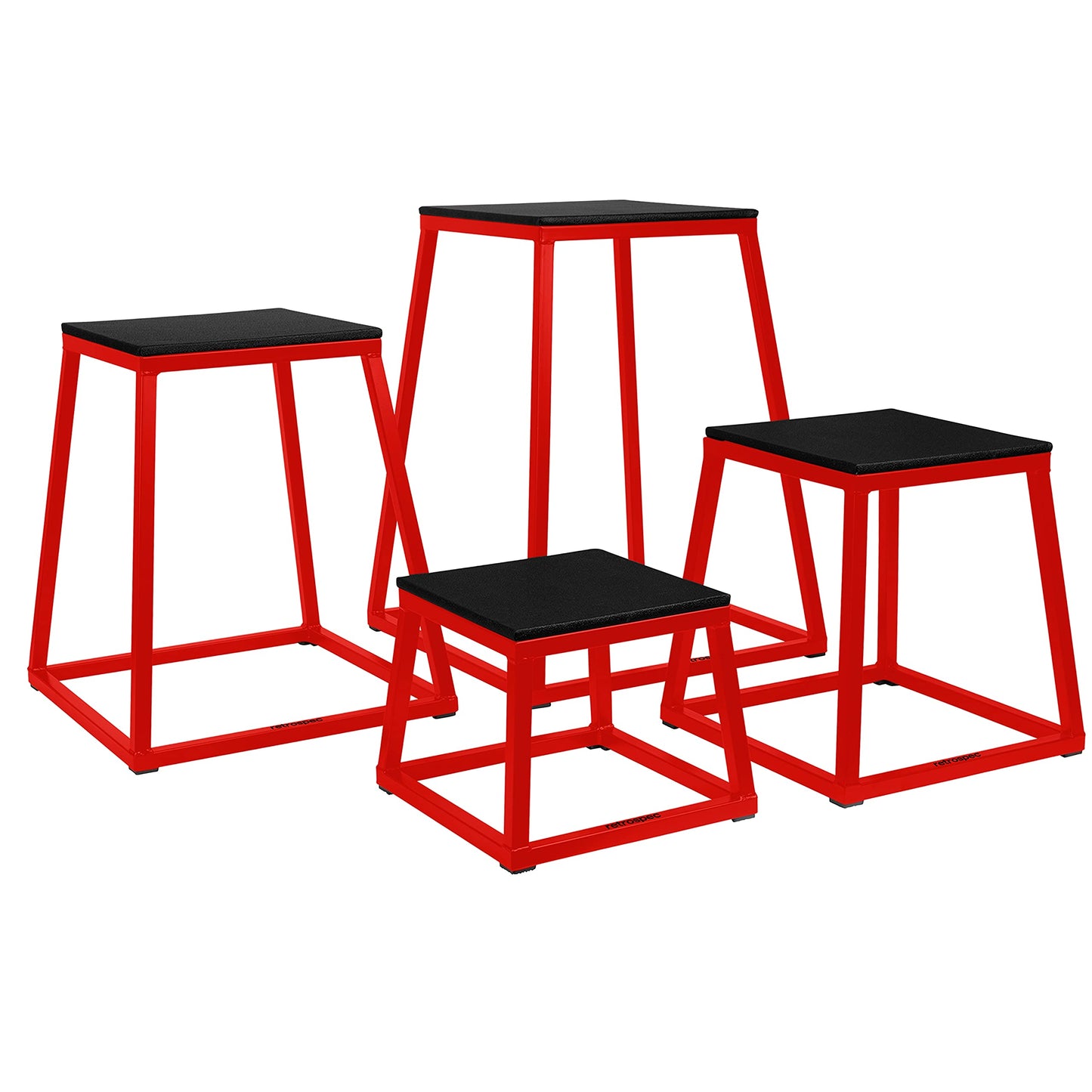Retrospec Leap Plyo Box Jump Platforms for Home Gym Plyometric Jumping & Jump Box Exercise, 12", Red