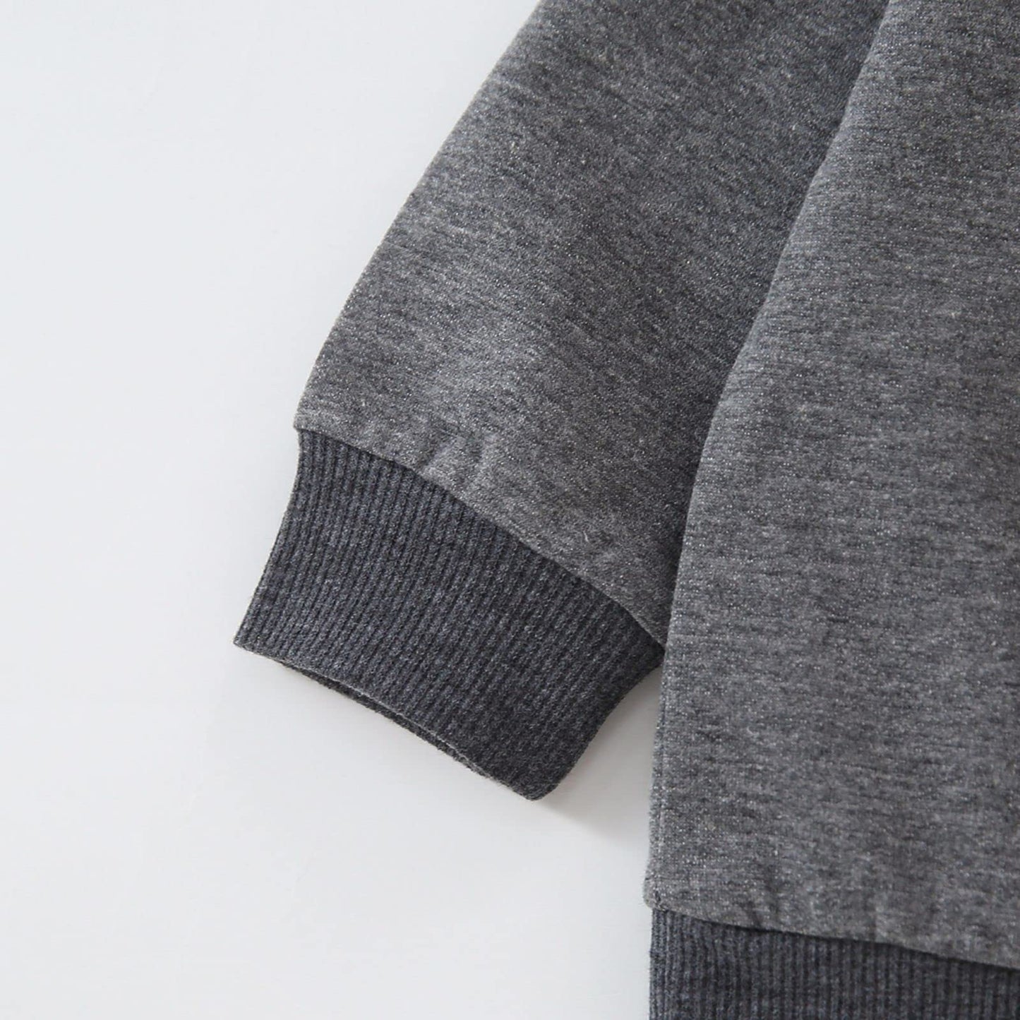 PATPAT Boys Long Sleeve Shirts Grey Sweatshirt Toddler Boys Clothes Baby Boy Winter Clothes Orange Shirt Boys Toddler Clothes For Boys Crewneck Sweatshirts Dark Grey 12-18 Months