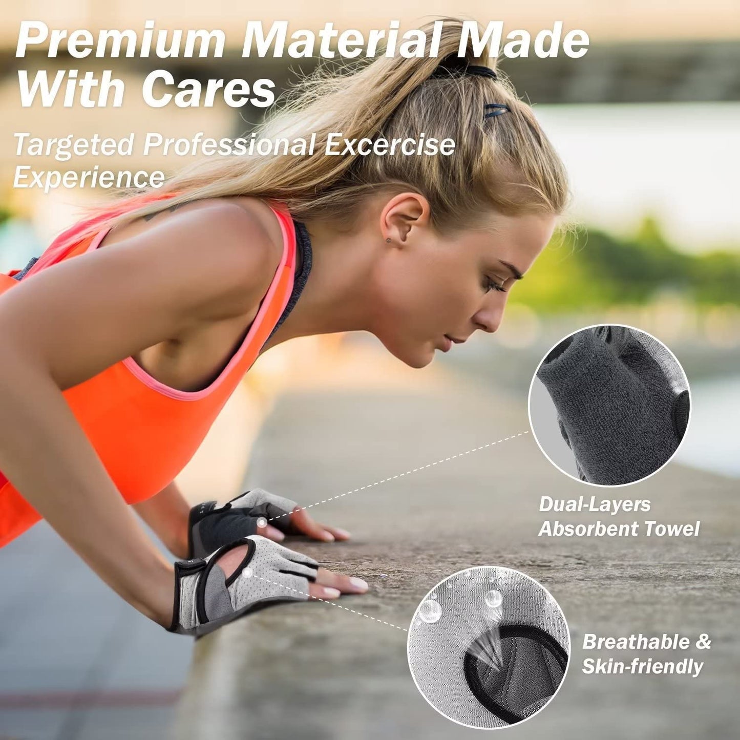 LIFECT Freedom Workout Gloves, Knuckle Weight Lifting Shorty Fingerless Gloves with Curved Open Back, for Powerlifting, Gym, Women and Men (Grey, X-Small)
