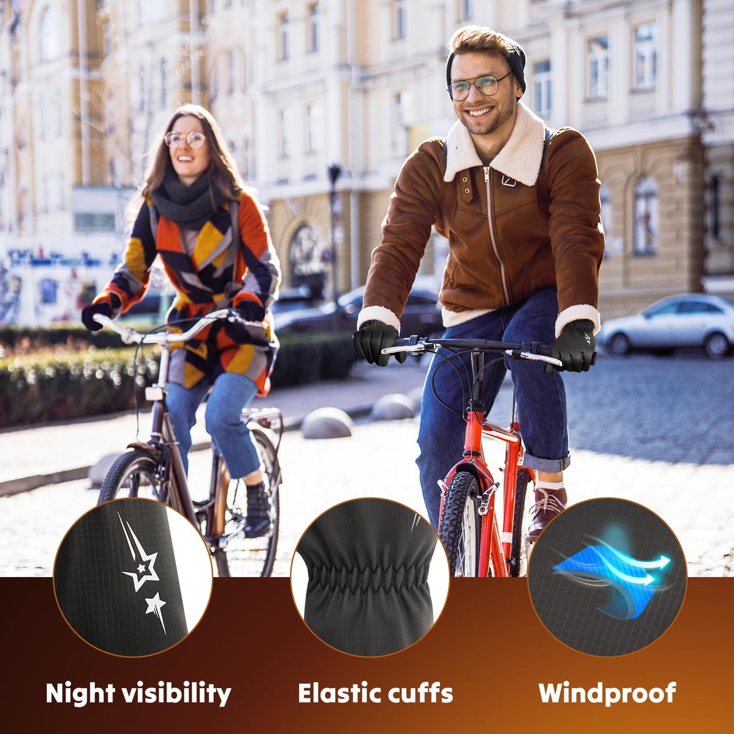 HOZMOZ Winter Gloves for Men Women Cold Weather, Full Touchscreen Gloves with Warm Plush Lining Cycling Driving Gloves