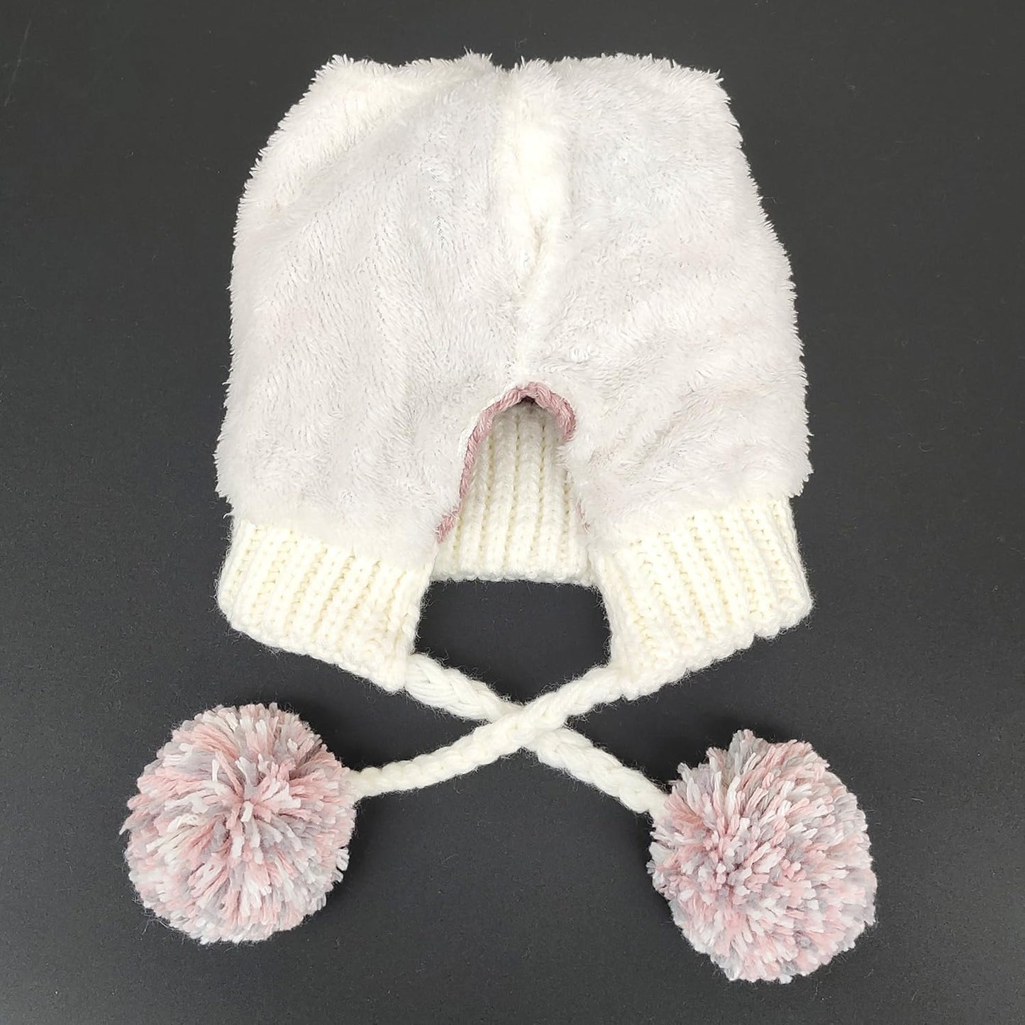 HUAMULAN Women Winter Sherpa Beanie Hats Knit Ear Flaps Peruvian Cover Ears Warm Fleece Lined Fluffy Ski Snow Hat 3 Pompom