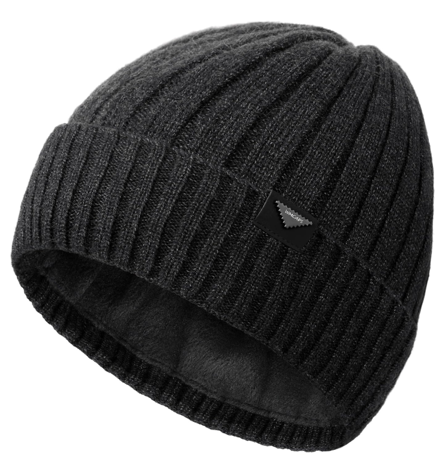 Wmcaps Winter Beanie Knitted Hats for Men Women, Fleece Lined Beanie Warm Stocking Cap Soft Warm Ski Hats Unisex (Slate Grey)