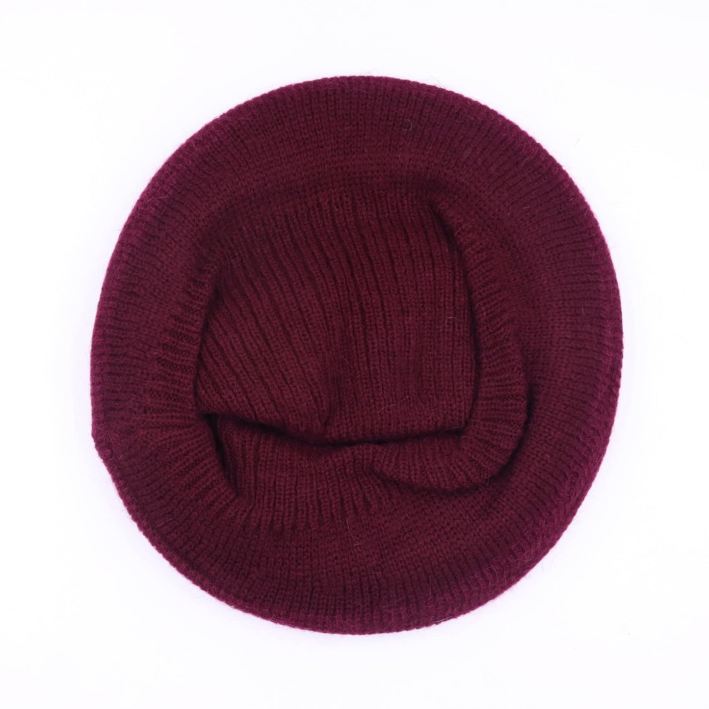Women Winter Warm Knitted Cloche Hat Vintage Church Bucket Hat with Flower Accent