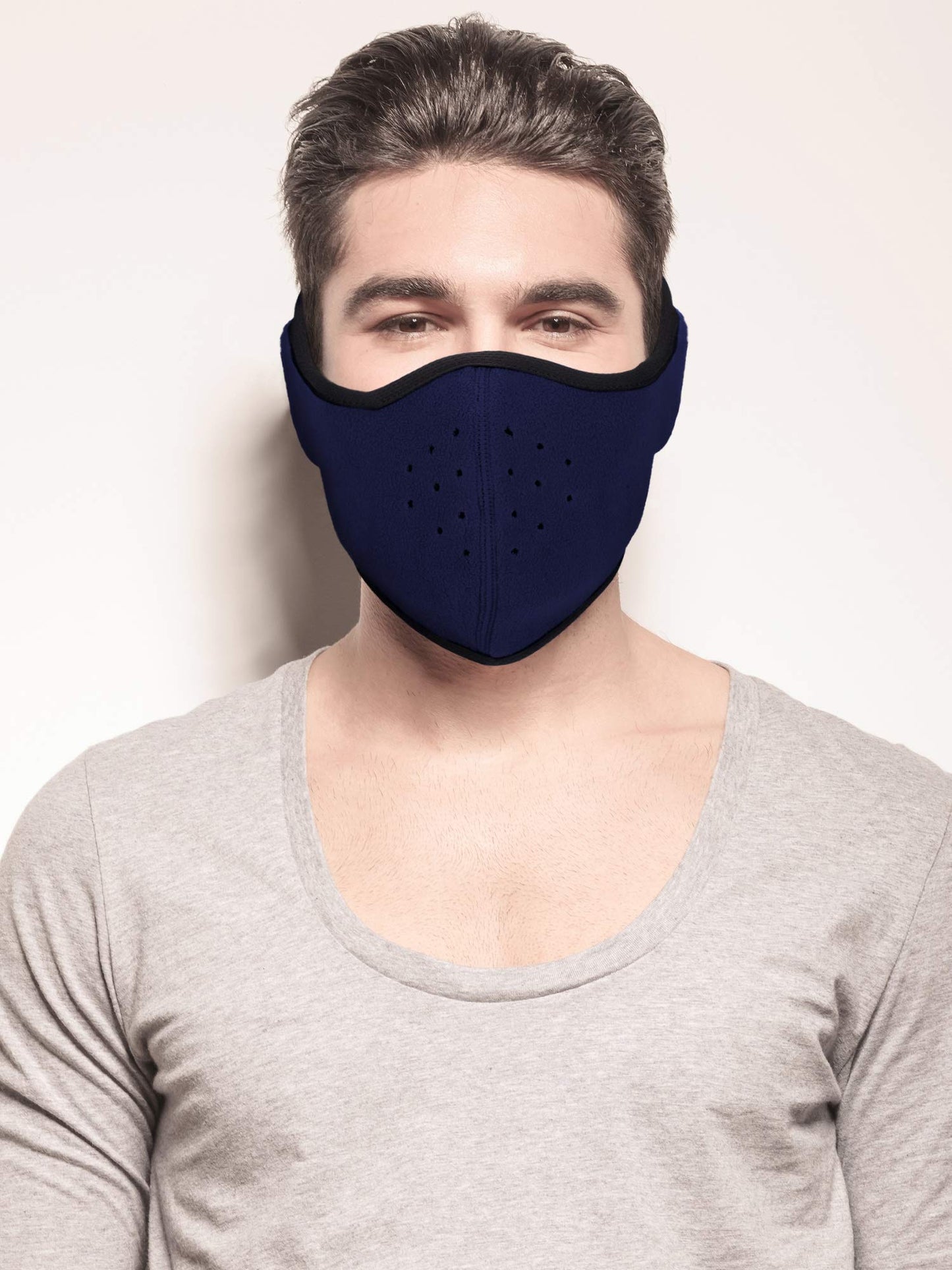 Zhehao 3 Pieces Winter Mask Windproof Ski Face Mask Half Face Mouth Warmer for Ski Bicycle Cycling Motorcycle (Black, Dark Grey, Navy Blue)