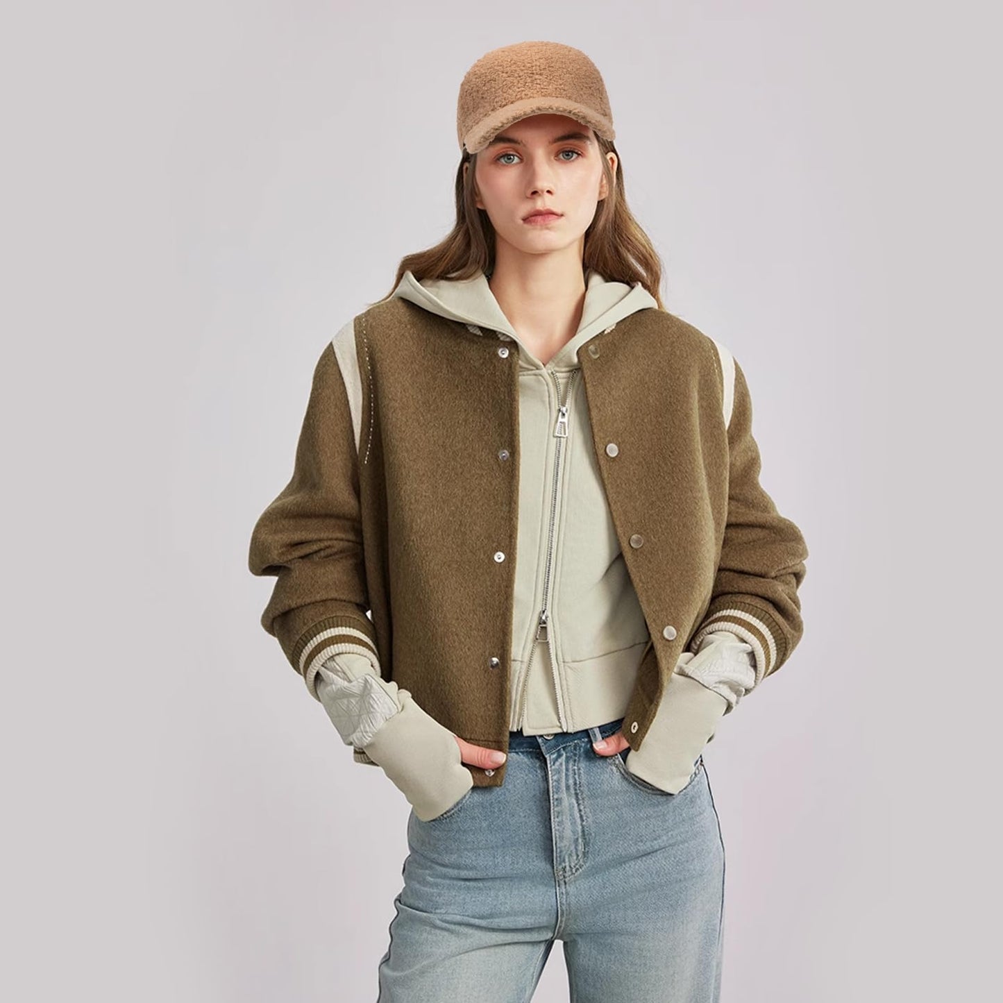 MGBPEI 2Pack Women's Winter Baseball Cap Adjustable Solid Color Lamb Wool Warm Baseball Cap Unisex Unconstructed Plain Cap