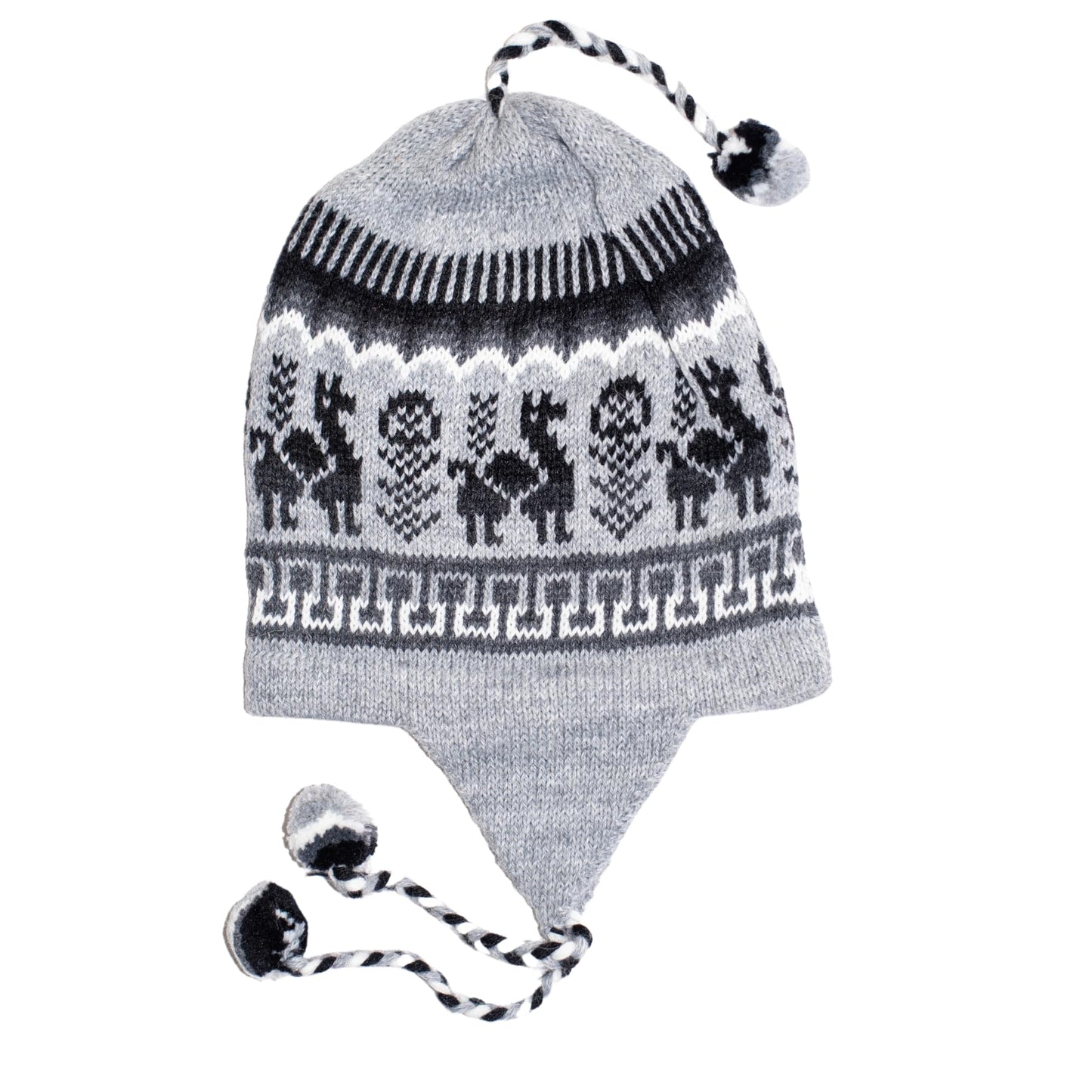 Gamboa Alpaca Hat Llama Hat Beanie Hat for Men Winter Hats for Women Winter Hats Peruvian Hat Gray