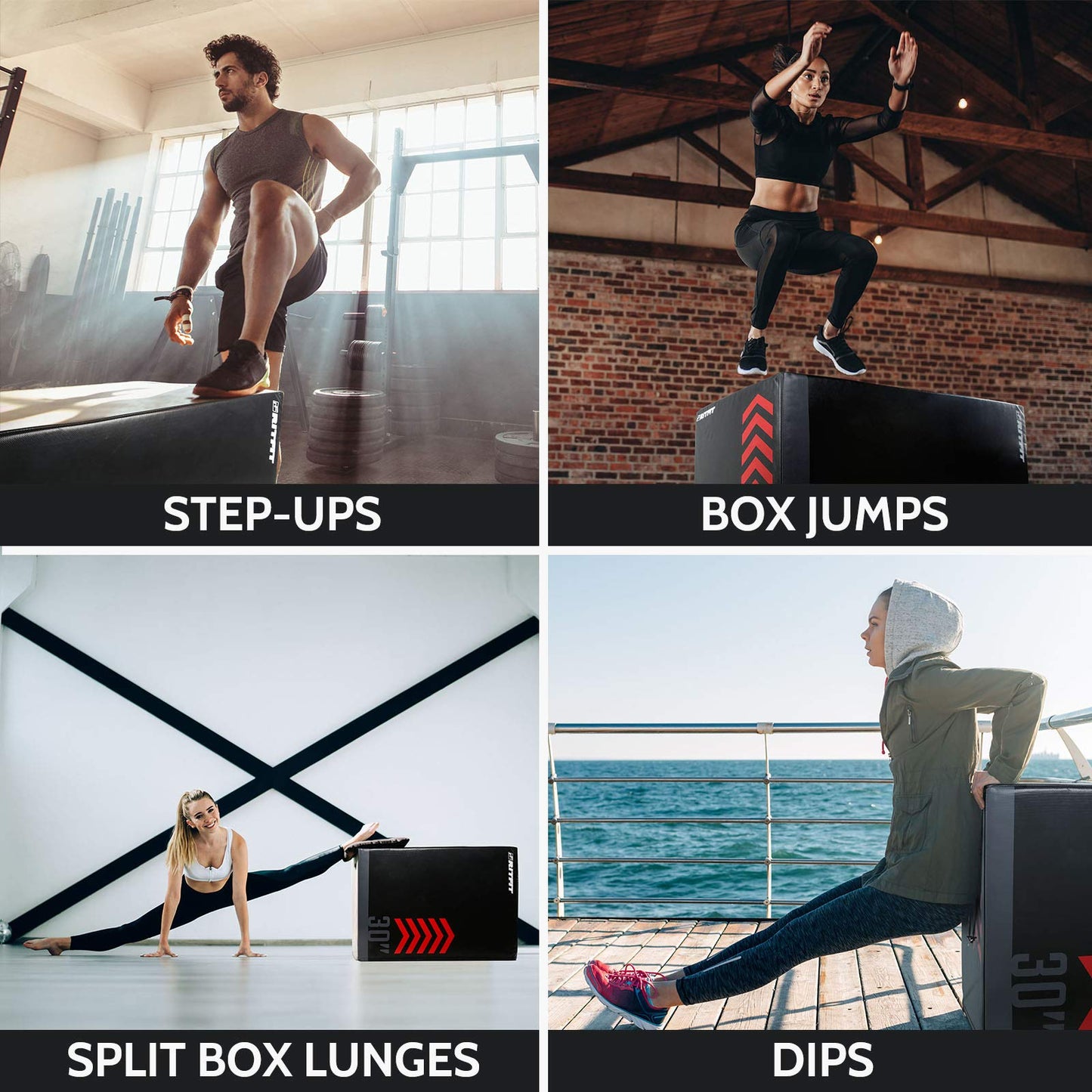 RitFit 3 in 1 Extra Firm Soft Plyo Box 300lb Weight Capacity 24”x 20”x 16”-B Small
