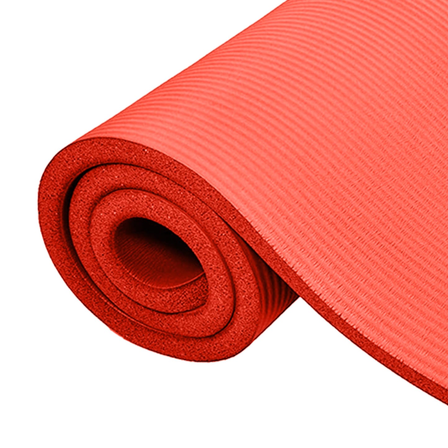 BalanceFrom All-Purpose 1-Inch Extra Thick High Density Anti-Tear Exercise Yoga Mat with Carrying Strap (Red)
