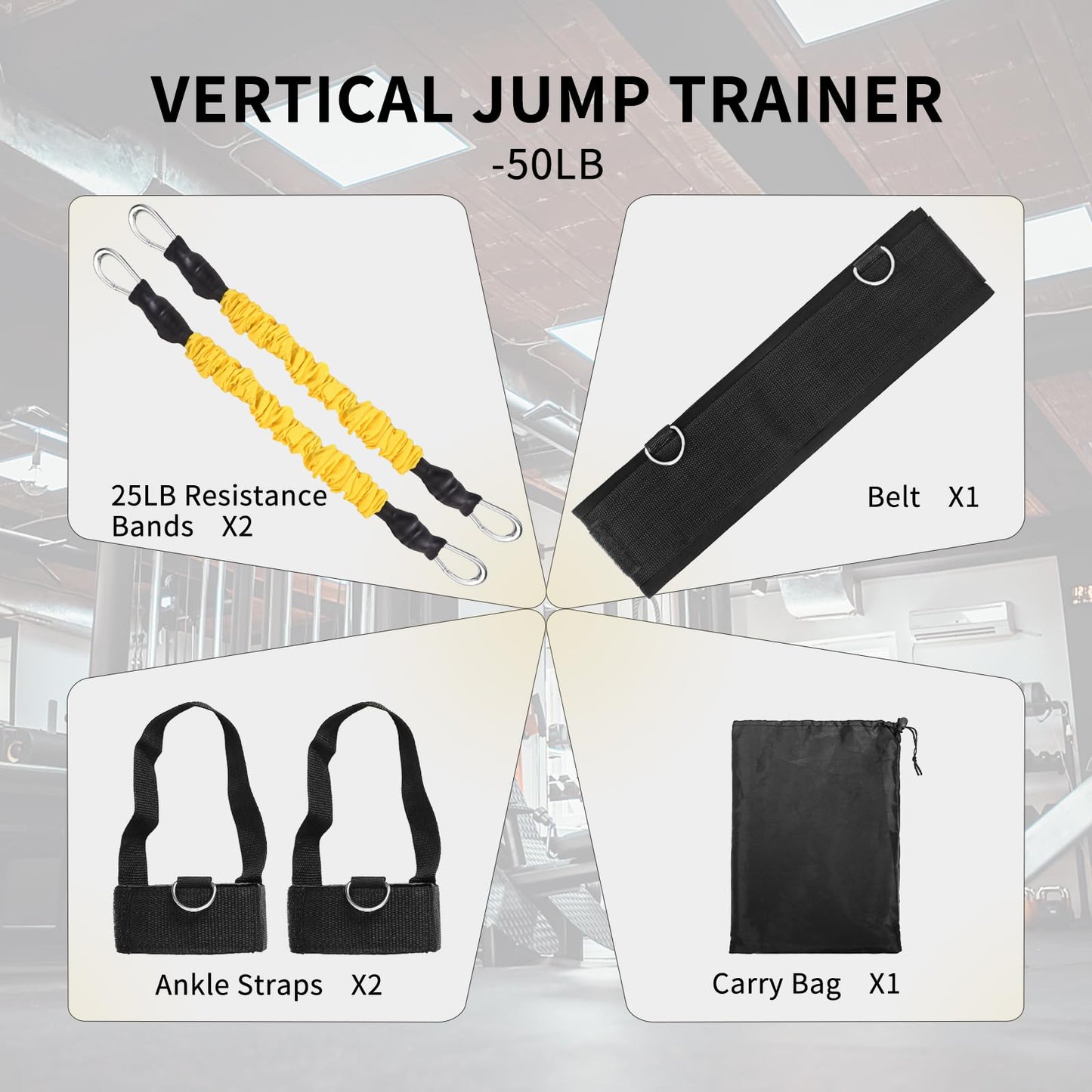 Vertical Jump Trainer: Leg Strength Training Tool with Resistance Bands - Speed & Agility Jumping Exercise Equipment for Basketball Volleyball Football