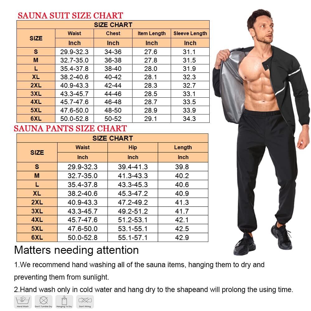 NINGMI Sauna Suit for Men Sweat - Long Sleeve Shirt Jacket Workout Body Shaper Zipper Top Slimming Fitness Trainer Gym