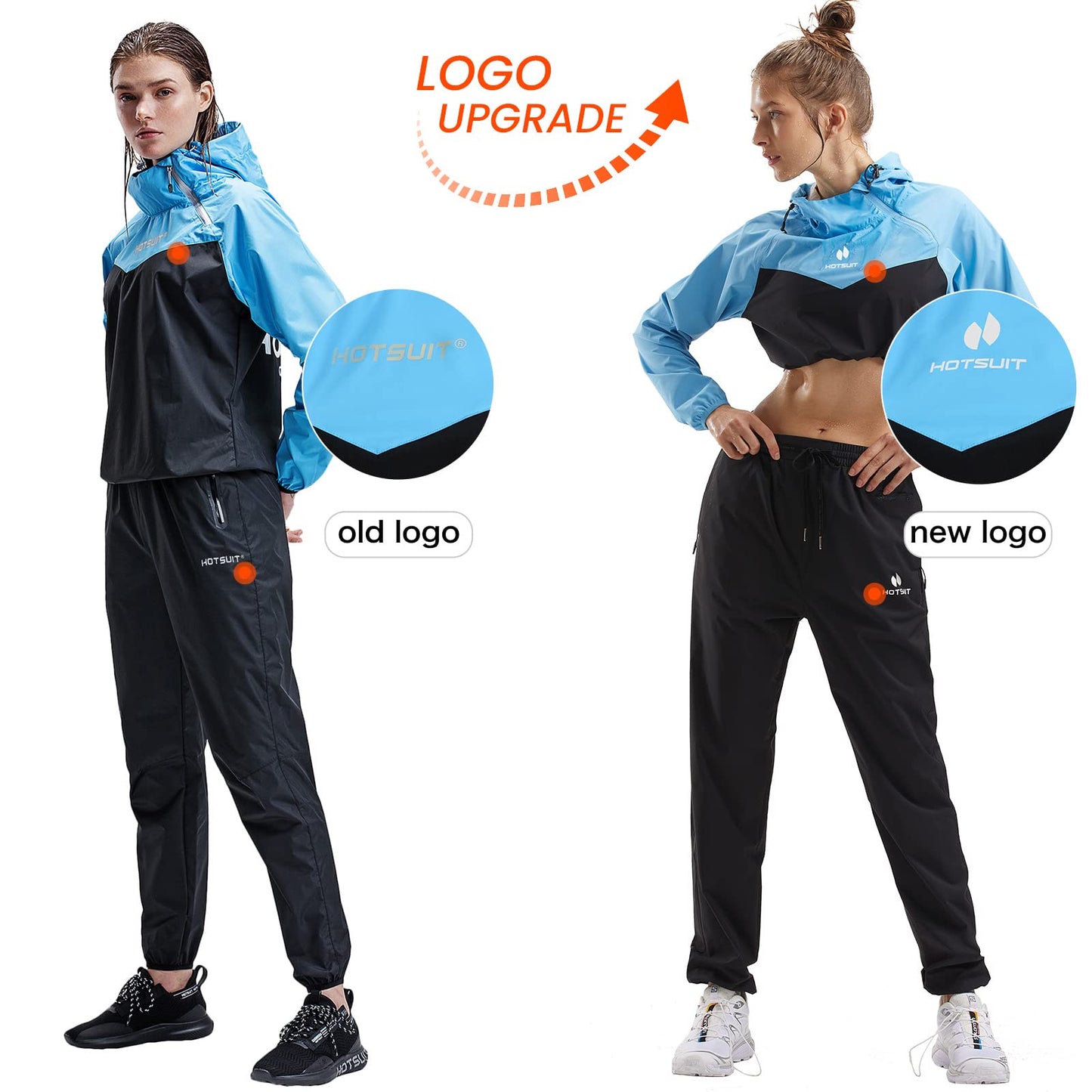 HOTSUIT Sauna Suit Women Weight Loss Gym Exercise Sweat Suits Workout Jacket, Blue, S