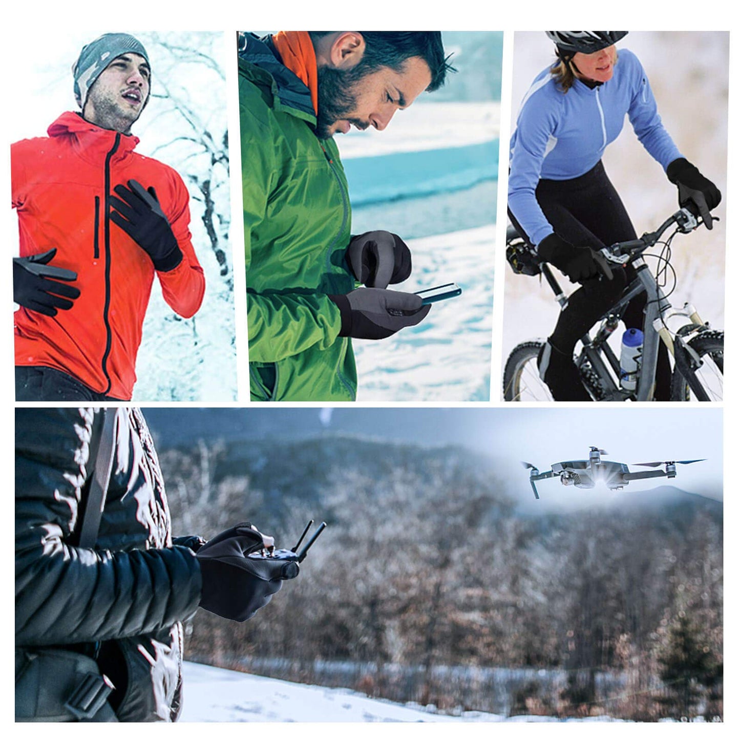 Cierto Winter Gloves for Men & Women | Cold Weather Water Resistant Thermal Full Finger Gloves | Warm Gloves for Running Cycling Motorcycle Bike Riding