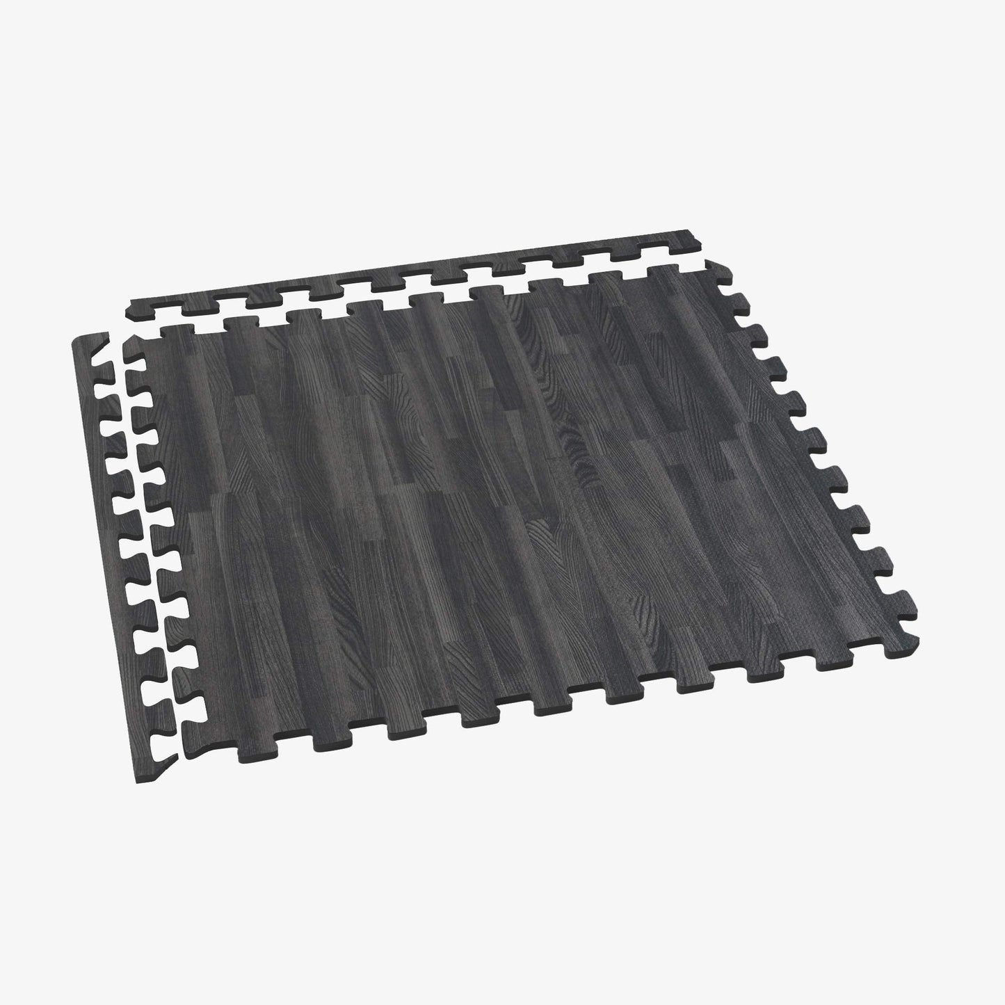Forest Floor 3/8 Inch Thick Printed Foam Tiles, Premium Wood Grain Interlocking Foam Floor Mats, Anti-Fatigue Flooring – Stylish Flooring Solution, Carbon, 24 Sq Ft