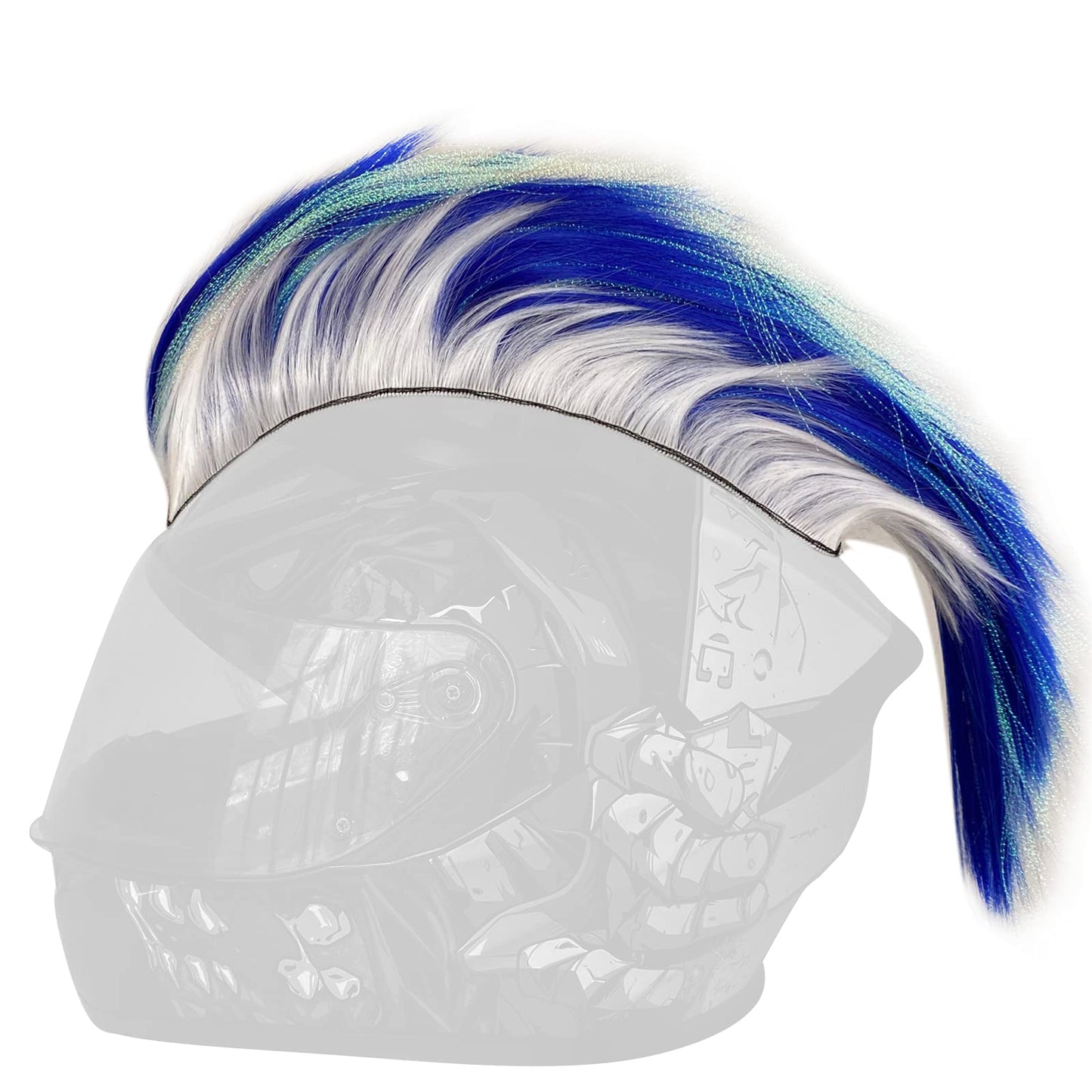 HHongJM Cute Mohawk for Helmet Synthetic Wigs Hair Helmet Mohawk Helmet Decoration Hawk for Motorcycle Bicycle Snowboarding Skiing Biking Cycling Helmets Reusable Hawk Blue (Helmet Not Included)