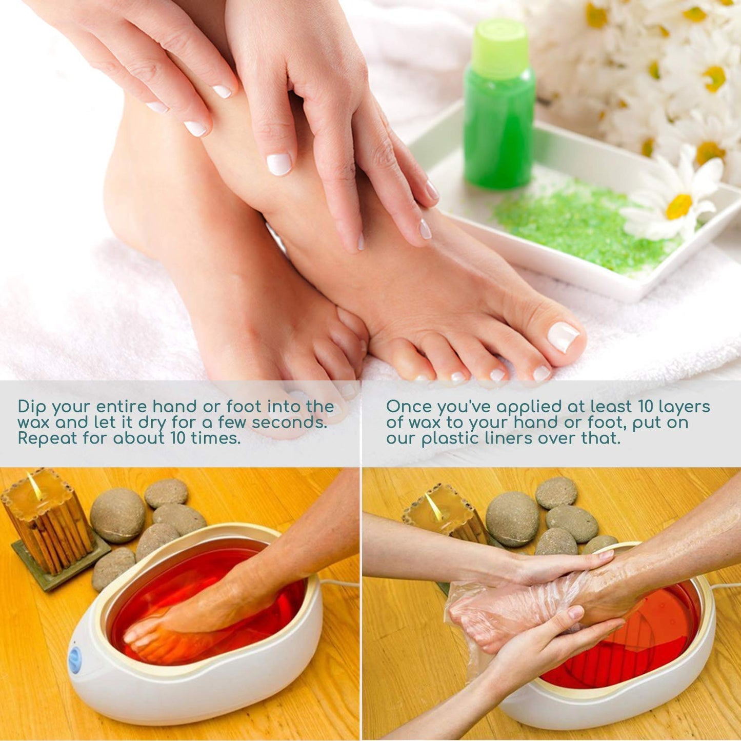 200pcs Foot Paraffin Wax Bath Liners, Niubow Plastic Hot Wax Therapy Bags Covers for Foot Therabath (200pcs Booties)