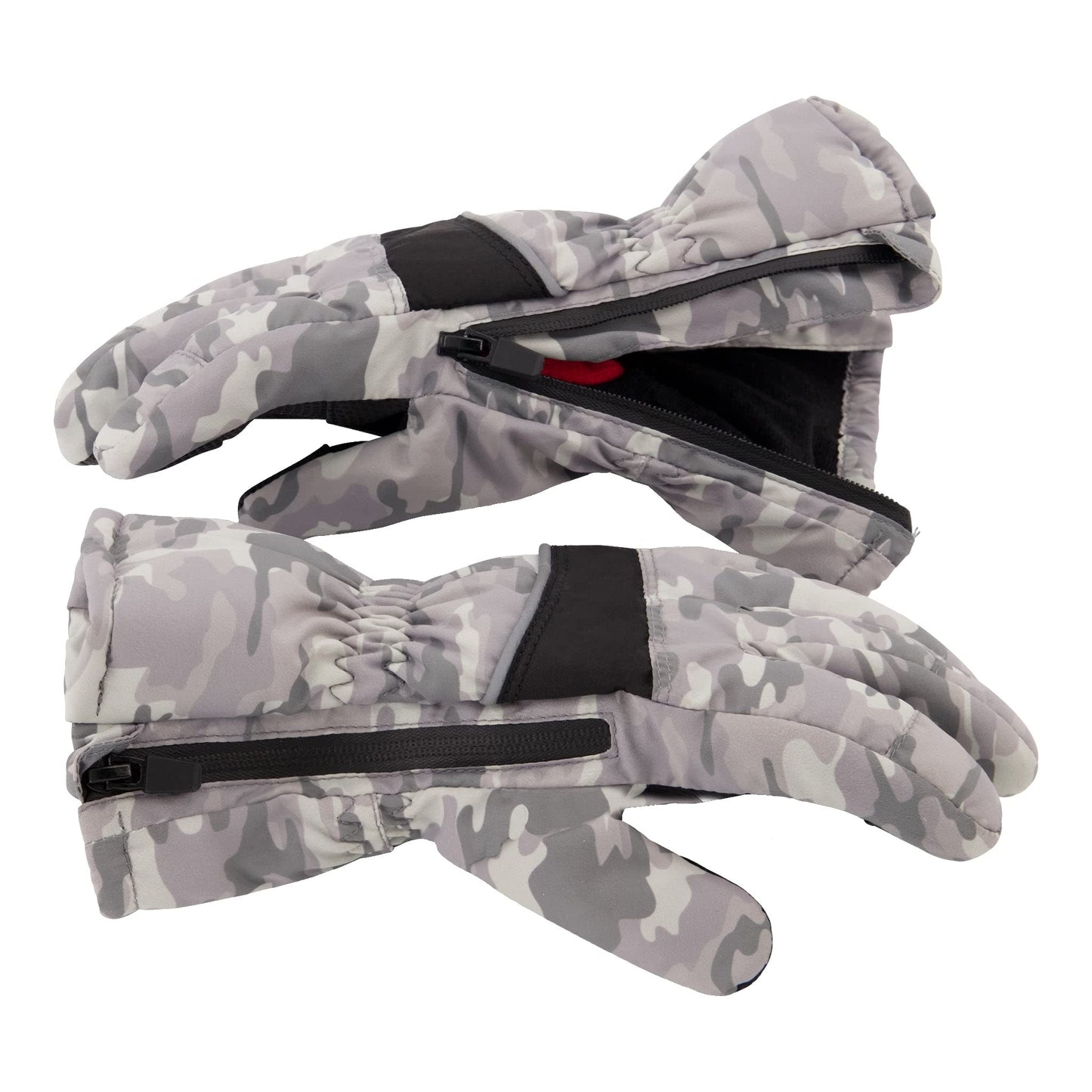 Andy & Evan Kids' Waterproof Snow Gloves Winter Gloves Side Zippers Touchscreen Ski Snowboard Sledding w/Warm Fleece Palms, Camo, Size 11-12