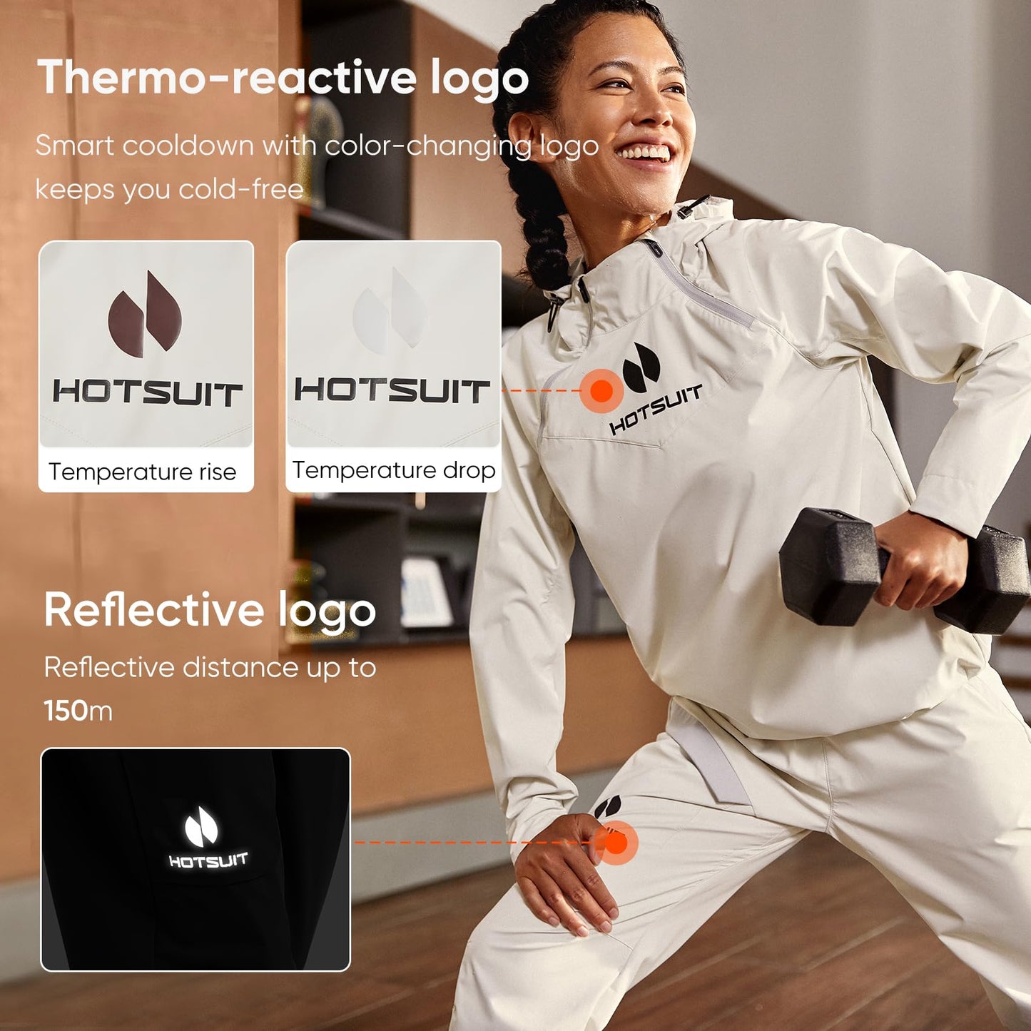HOTSUIT Technical Anti Rip Sweat Sauna Suit for Weight Loss Workout,S