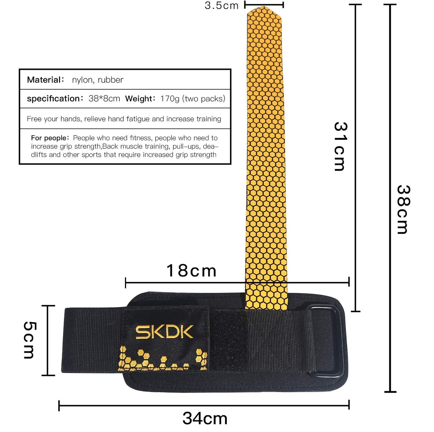 SKDK Strong Cotton Power Lifting Straps Wrist Grips-Deadlift Straps with Neoprene Wrist Padded and Anti-Skid Silicone-for Weightlifting Bodybuilding, Strength Training Pull UP(Pair) (Gray)