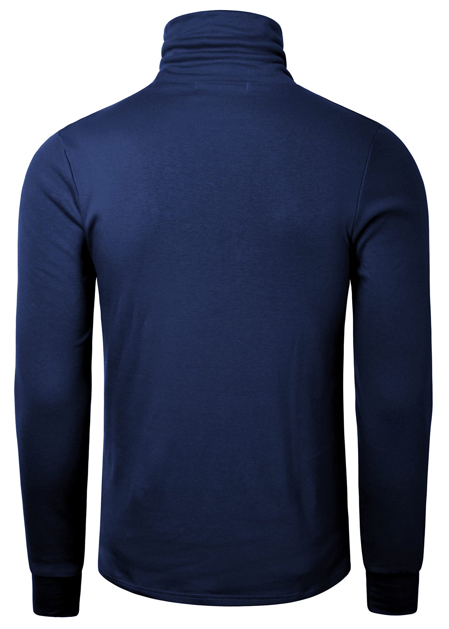 LE VONFORT Mens Turtleneck Long Sleeve Shirts Slim Fit Thermal Undershirt Lightweight Pullover Navy Large
