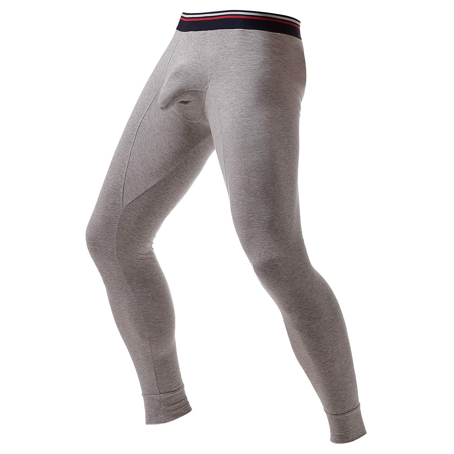 Ouruikia Men's Thermal Underwear Pants Thermal Bottoms Long Johns Bottoms with Separate Pouch(Light Grey,S)