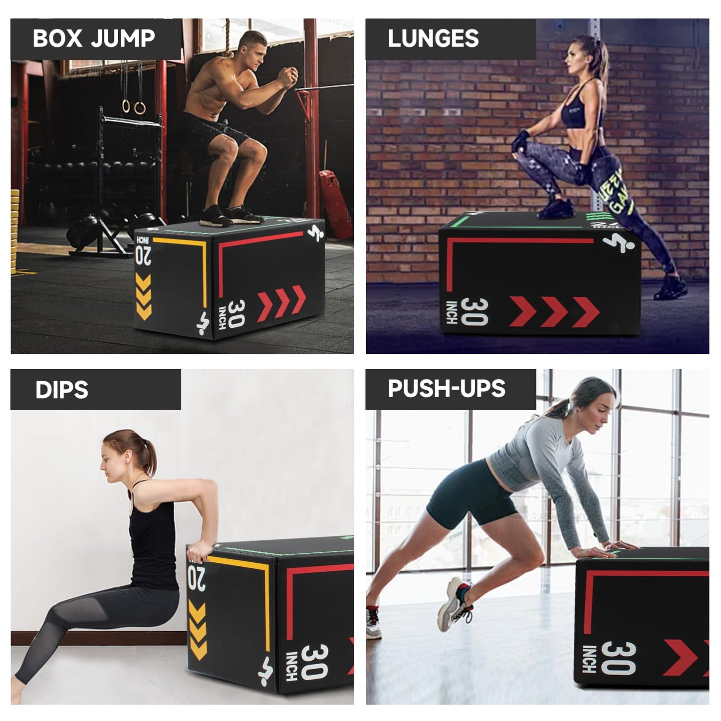 Proofgold 3-in-1 Dense Foam Plyometric Jump Box,Size:30"x24"x20",Stable Non-Slip Multi-Use Box Jumps for Home Gym,Exercise Foam Plyo Box for Box Jump Training Exercise