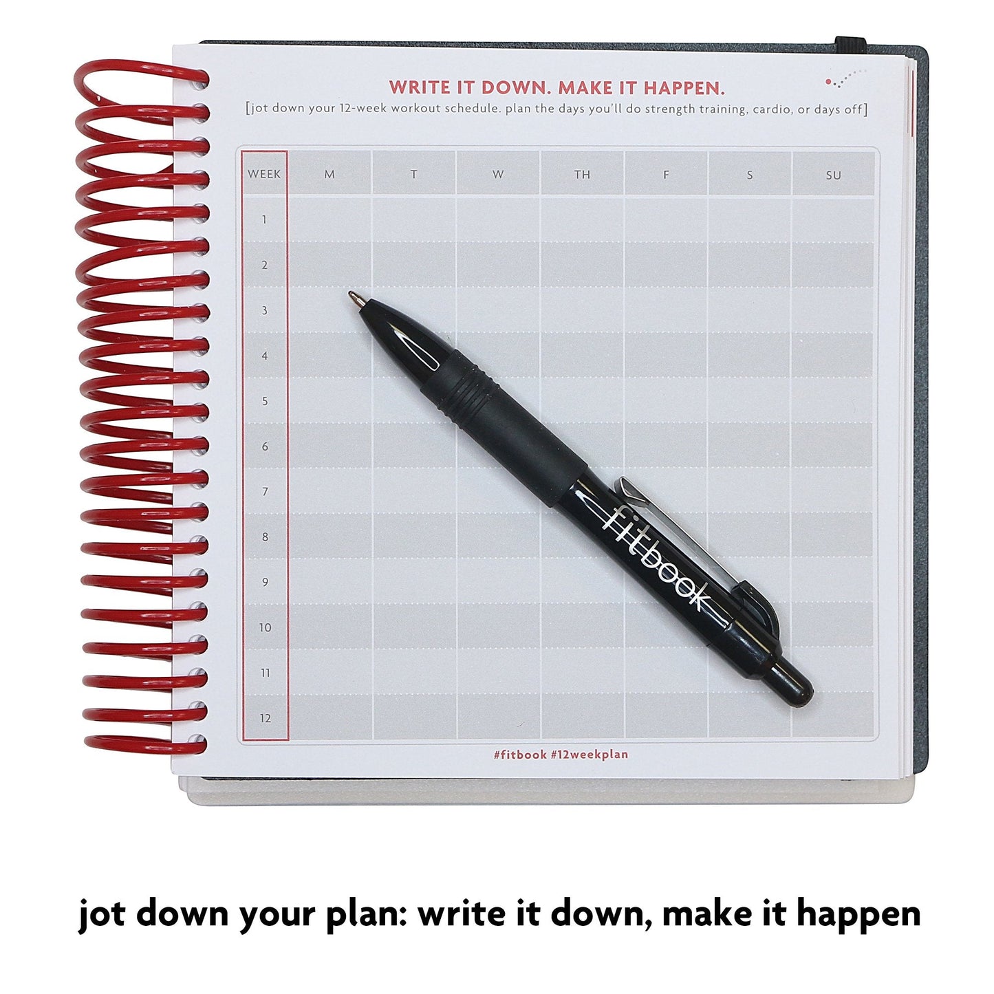 Fitlosophy Fitbook: 12 week Fitness Journal and Planner for Workouts, Weight Loss and Exercise, White