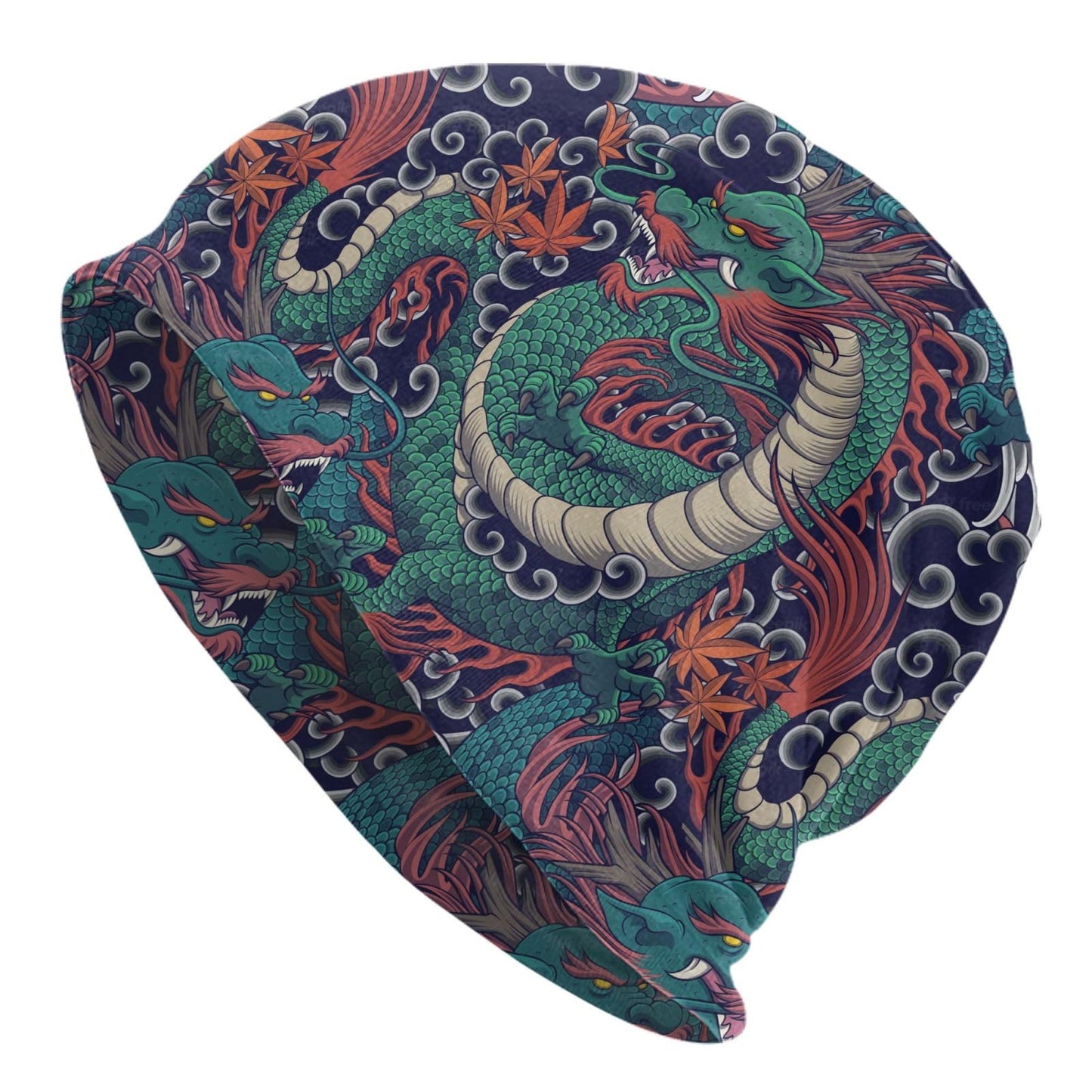Cool Dragon Beanie Skull Cap Chemo Hat Cancer Headwear Knit Hat Scarf Nightcap for Women Men