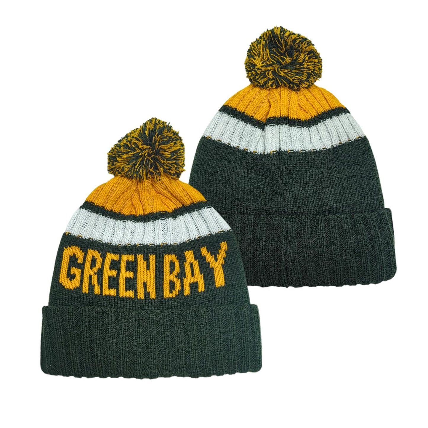 Ofxxu Football Team City Beanie 2024 Fashion Knit Sideline Pom-Pom Hat Soft Headwear Color Cuffed Knit Warm Hat Winter Hat Sport Fans Gift