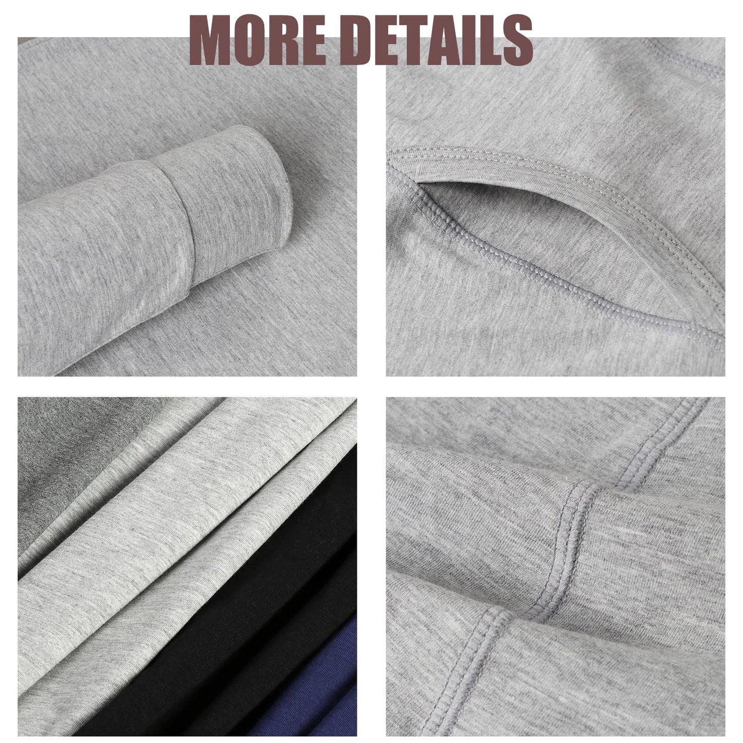 Ouruikia Men's Thermal Underwear Bottoms High Waist Thermal Pants Keep Warm Long Johns Pants Large Blue