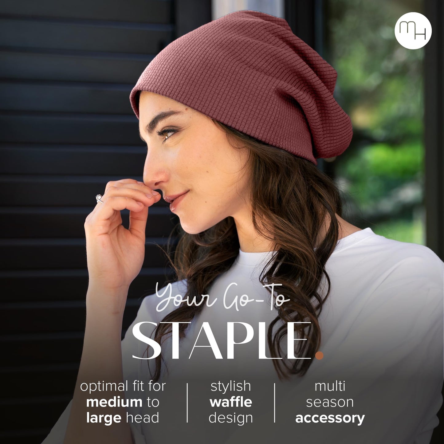 Madison Headwear - Winter Hat Beanie for Women Clothing (Polyester Blend, Olive Waffle)