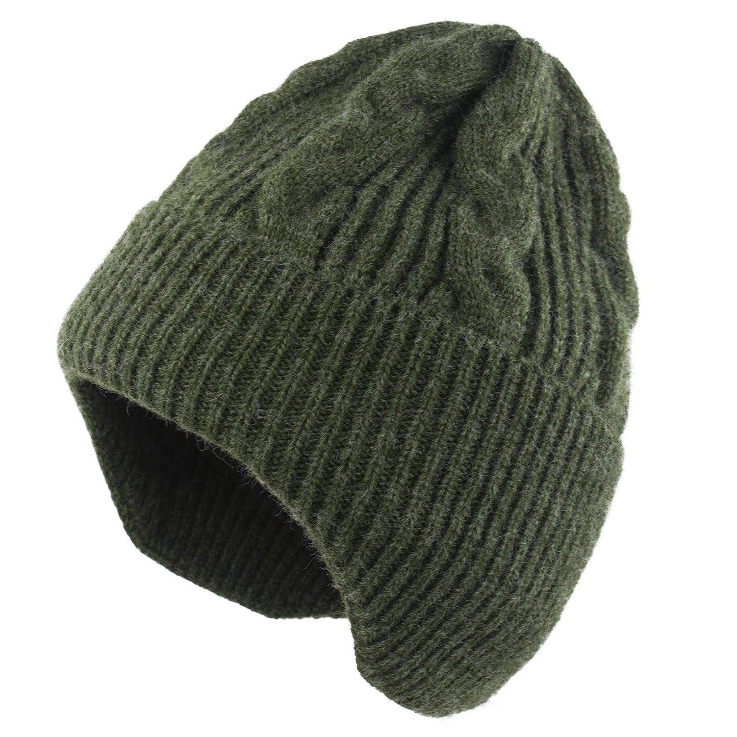 Muryobao Womens Winter Beanie Hat Slouchy Knit Hats Soft Warm Ski Skull Cap with Ear Flaps Pine Green